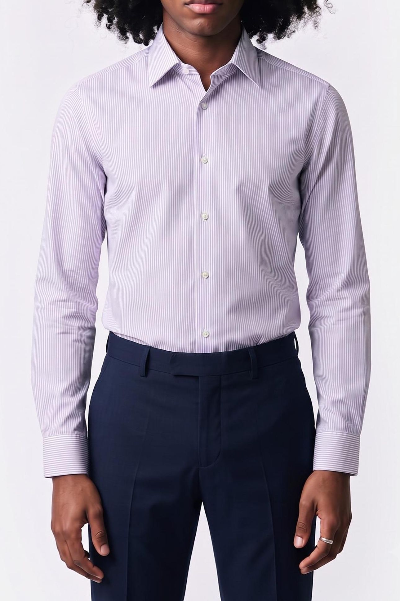 SLIM MID TWILL SHIRT NAVY 1