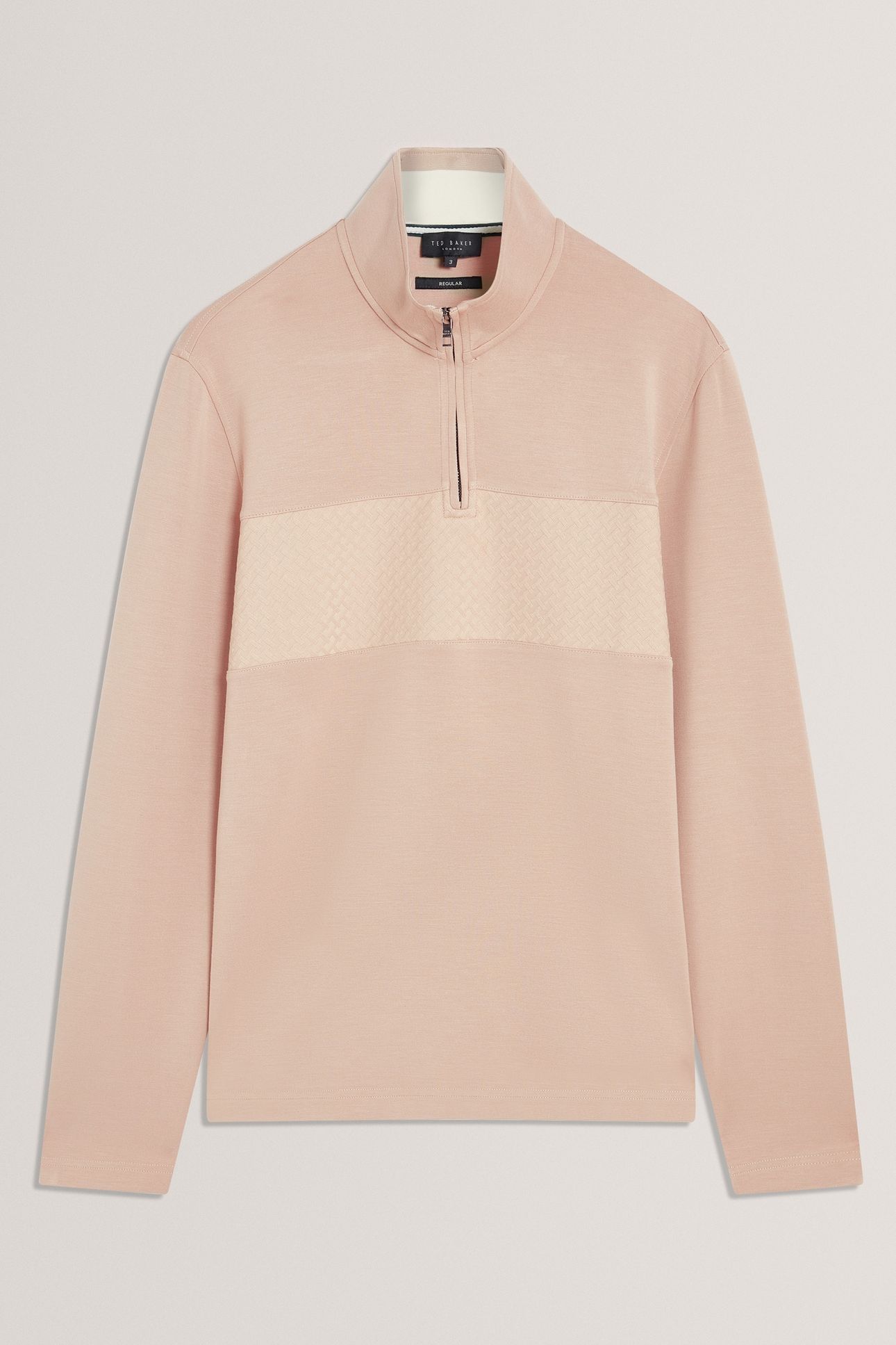 LS REGULAR CONTRAST PANEL HALF ZIP TAUPE 3