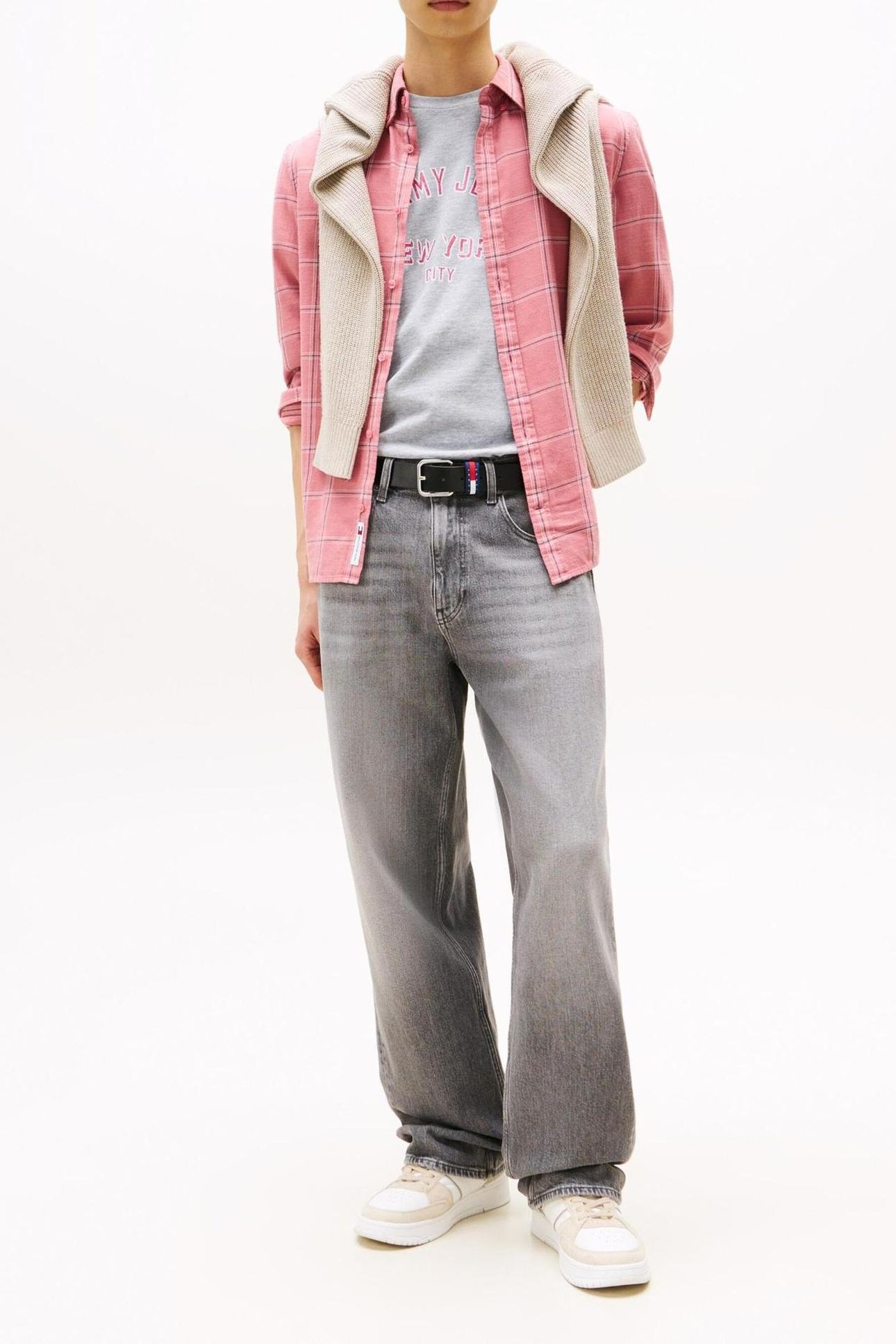 TJM ESSENTIAL TWILL SHIRT TAHITI BERRY CHECK 2