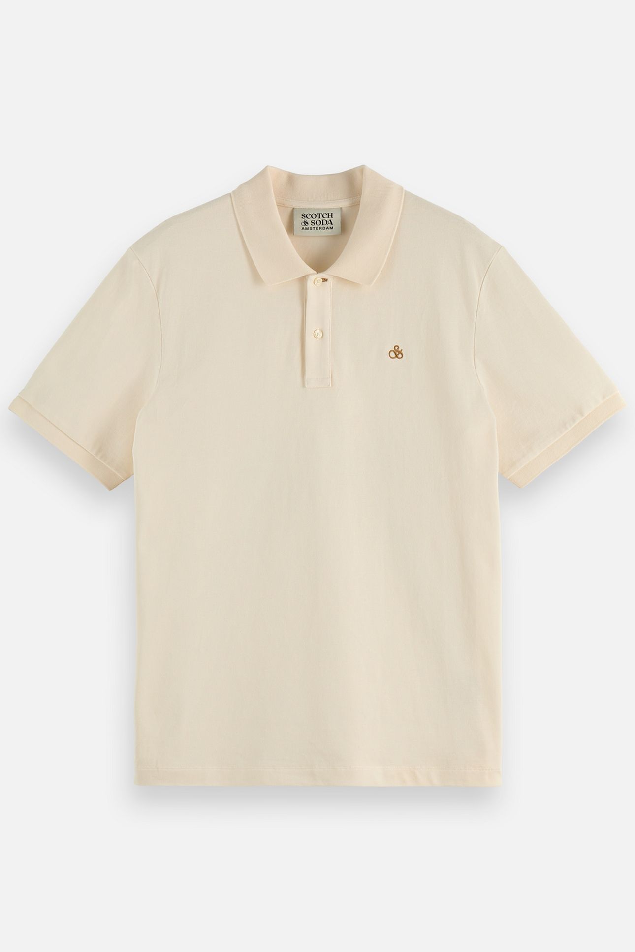 SEASONAL CORE PIQUE CHEST LOGO POLO LIGHT BEIGE 1