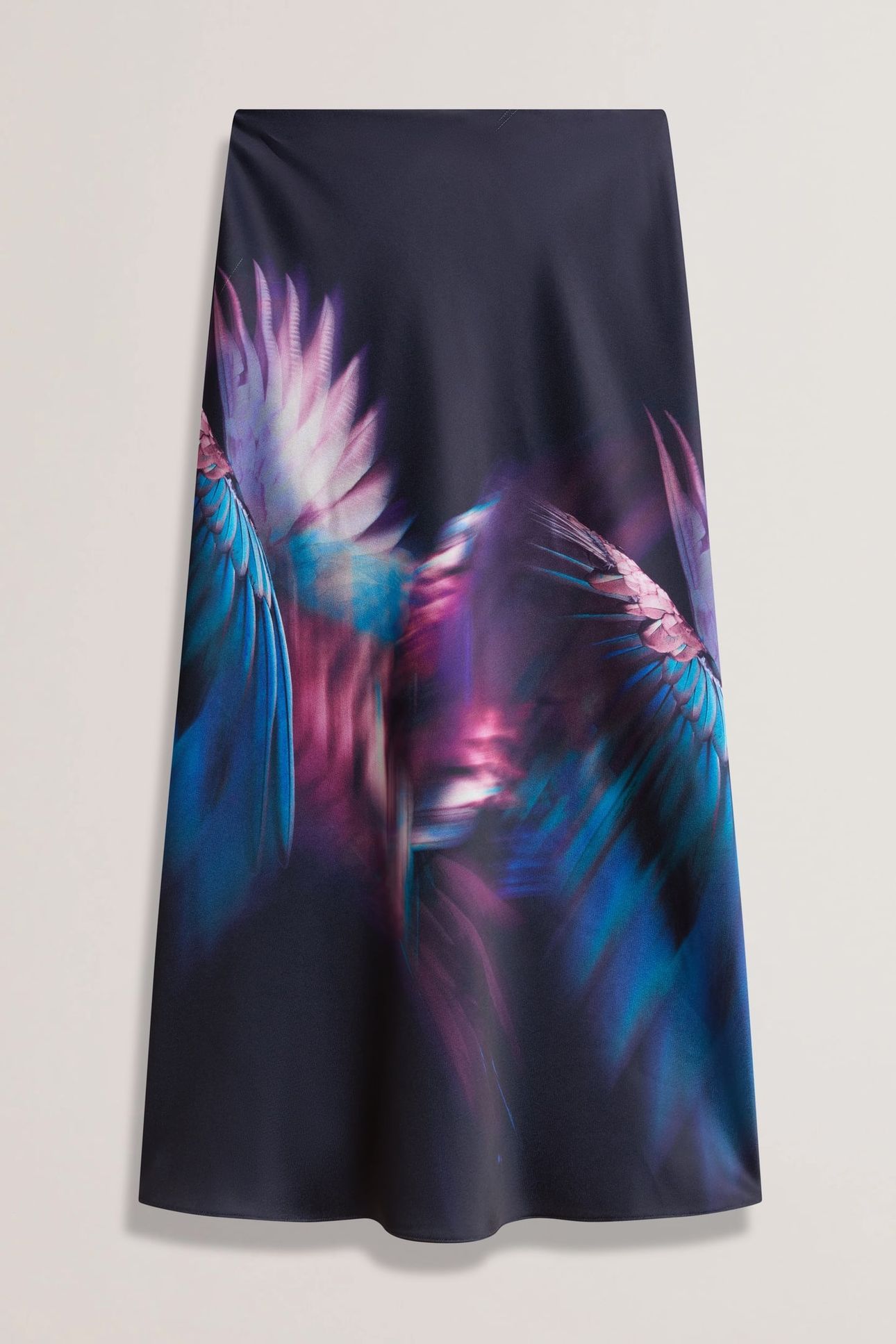 WMS GILAO PRINTED MIDI BIAS CUT SKIRT NAVY 4