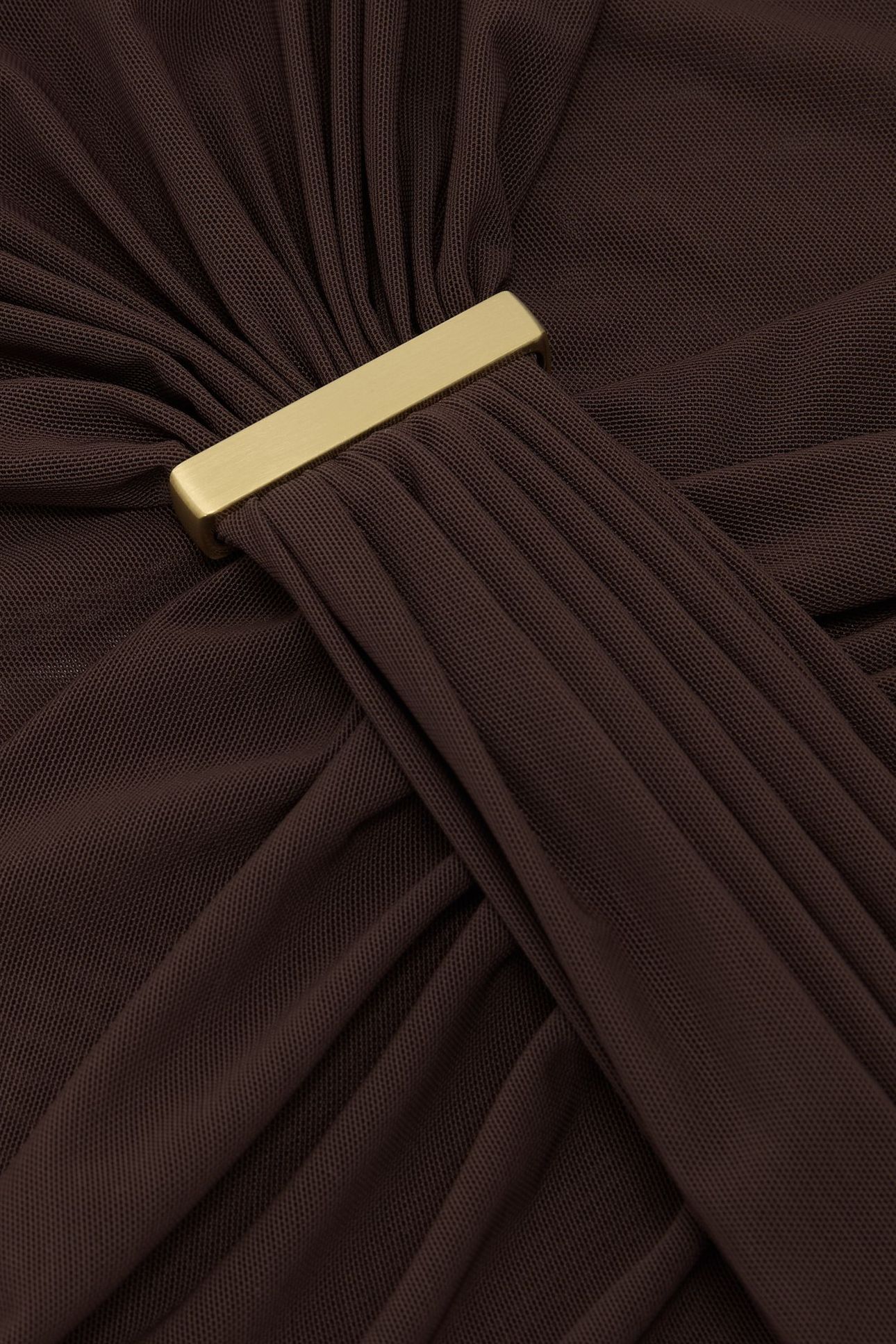 RUCHED SLEEVELESS MAXI DRESS CHOCOLATE BROWN 6