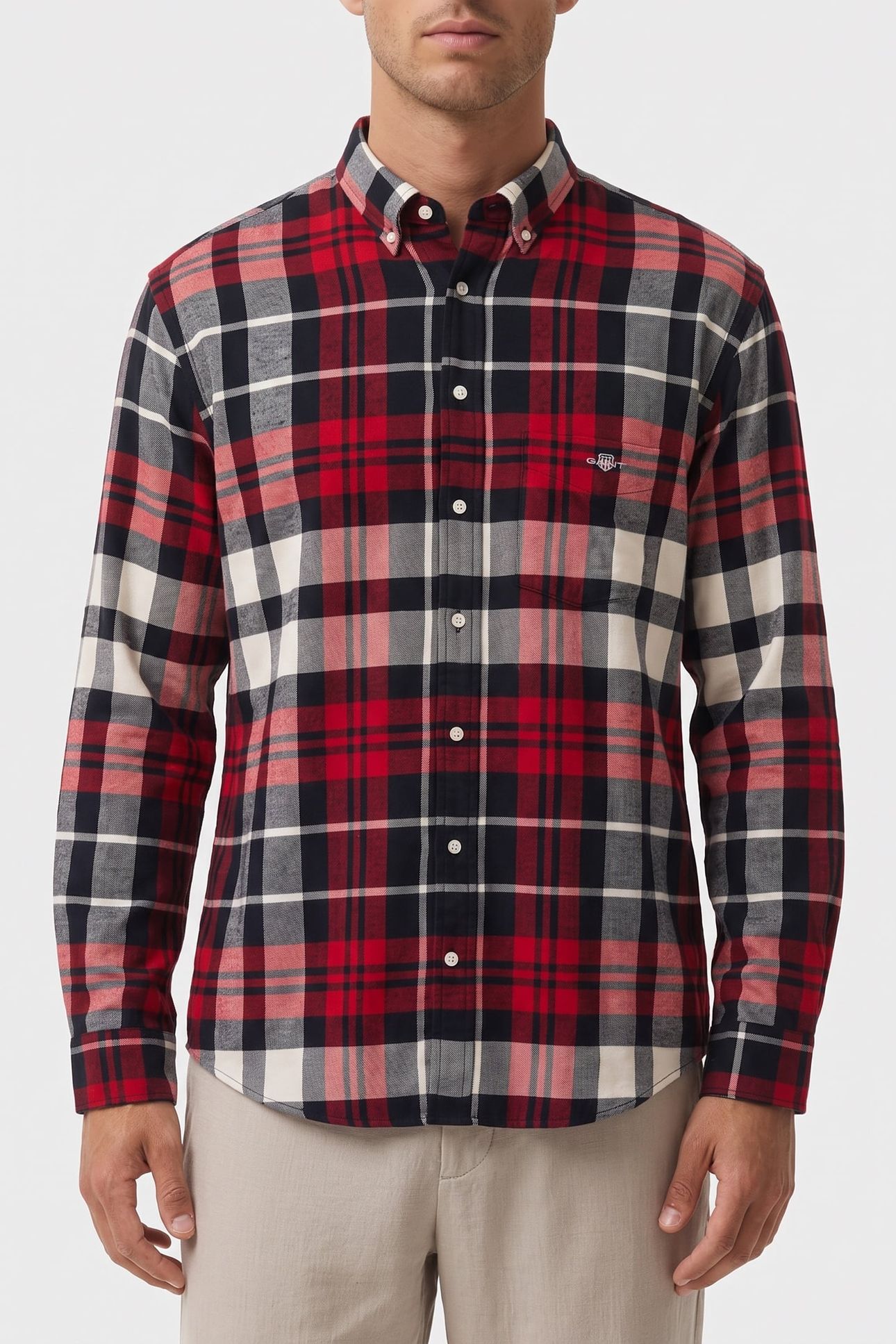REG FLANNEL CHECK SHIRT RUBY RED 1