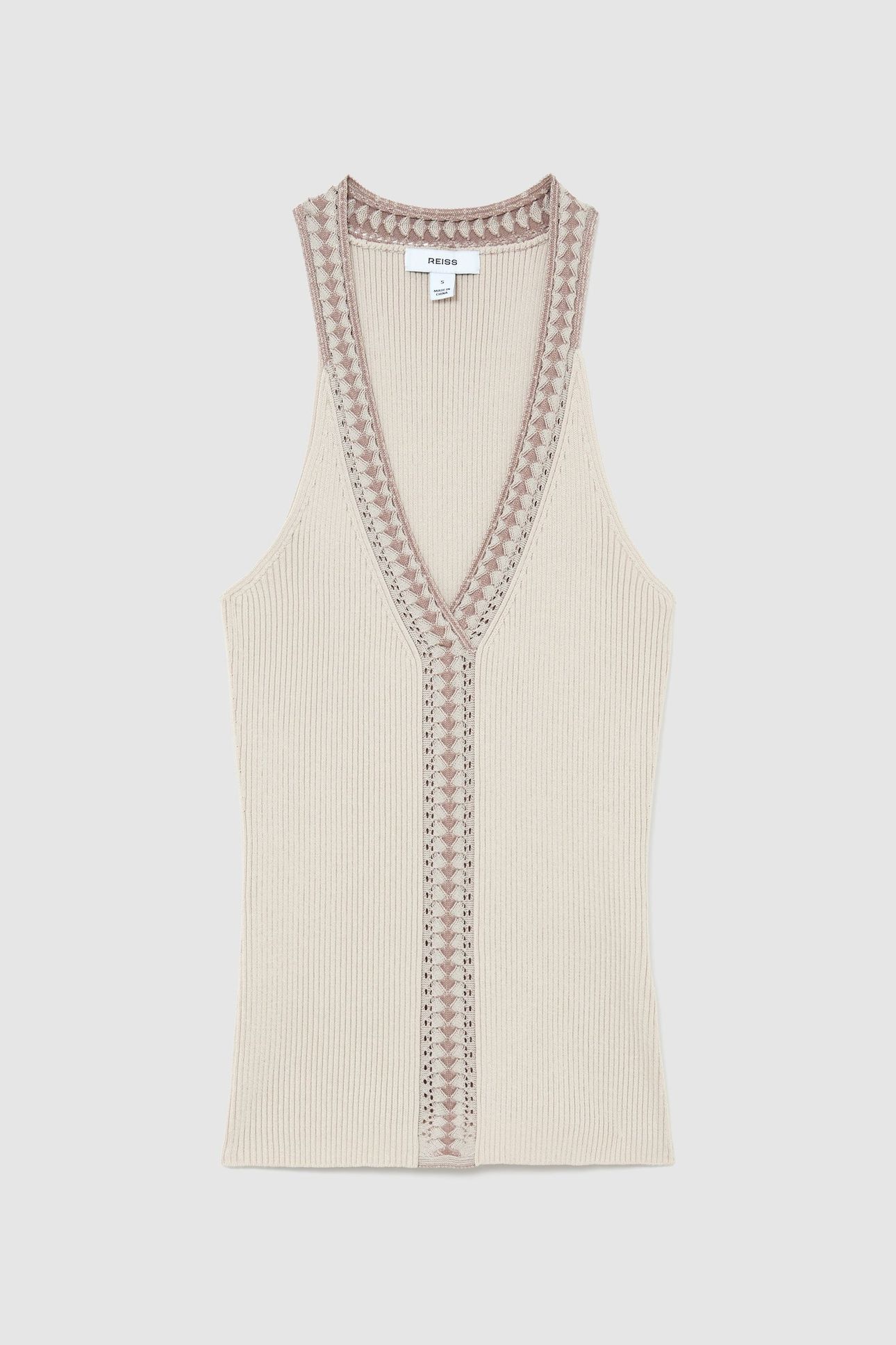 INTEREST TRIM KNITTED VEST NEUTRAL 4