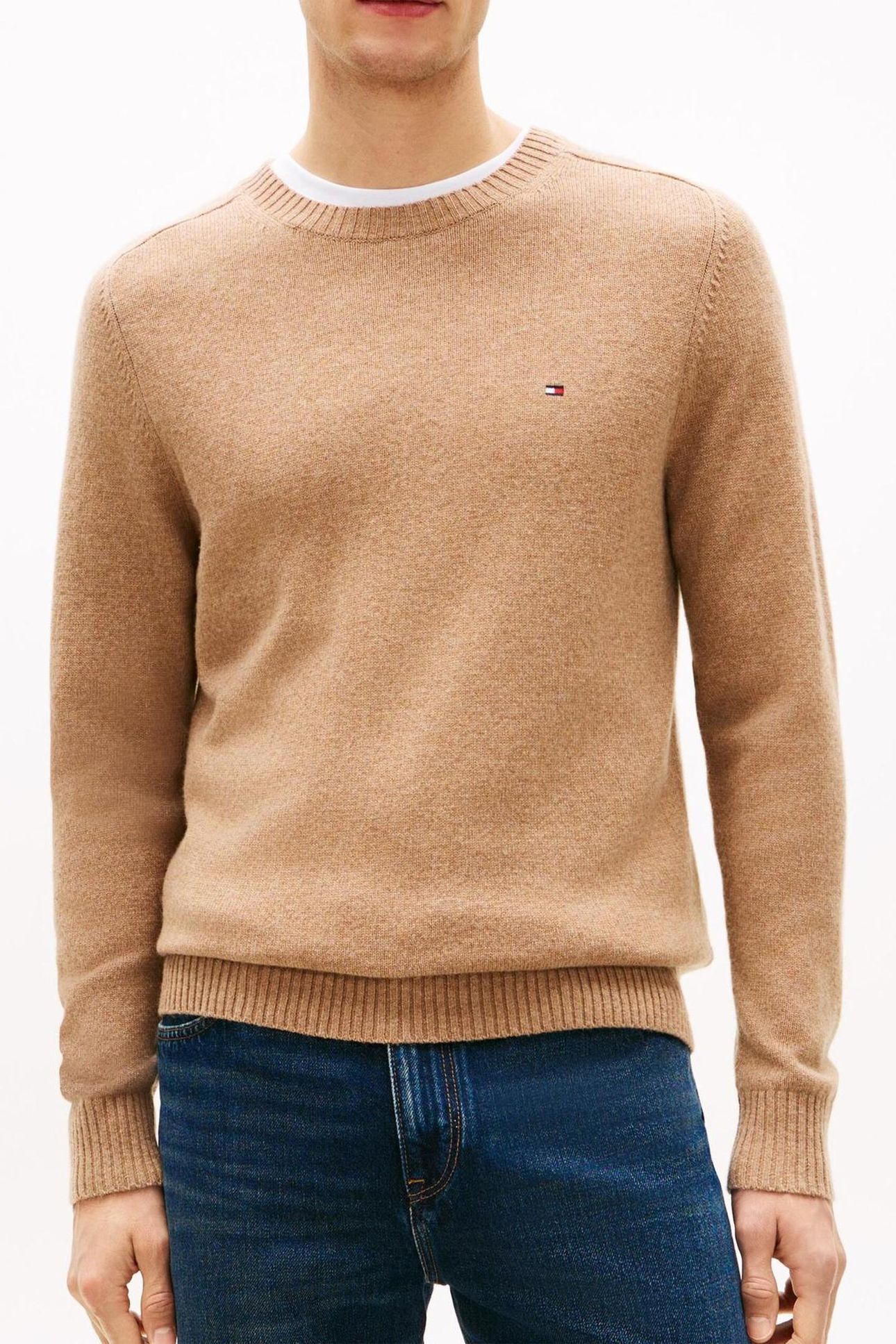 LAMBSWOOL CREW NECK SAFARI CANVAS HEATHER 8