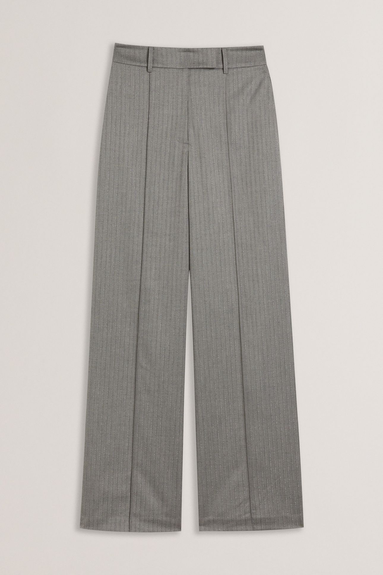 KOAT PINSTRIPE WIDE LEG TAILORED TROUSERS GREY 3
