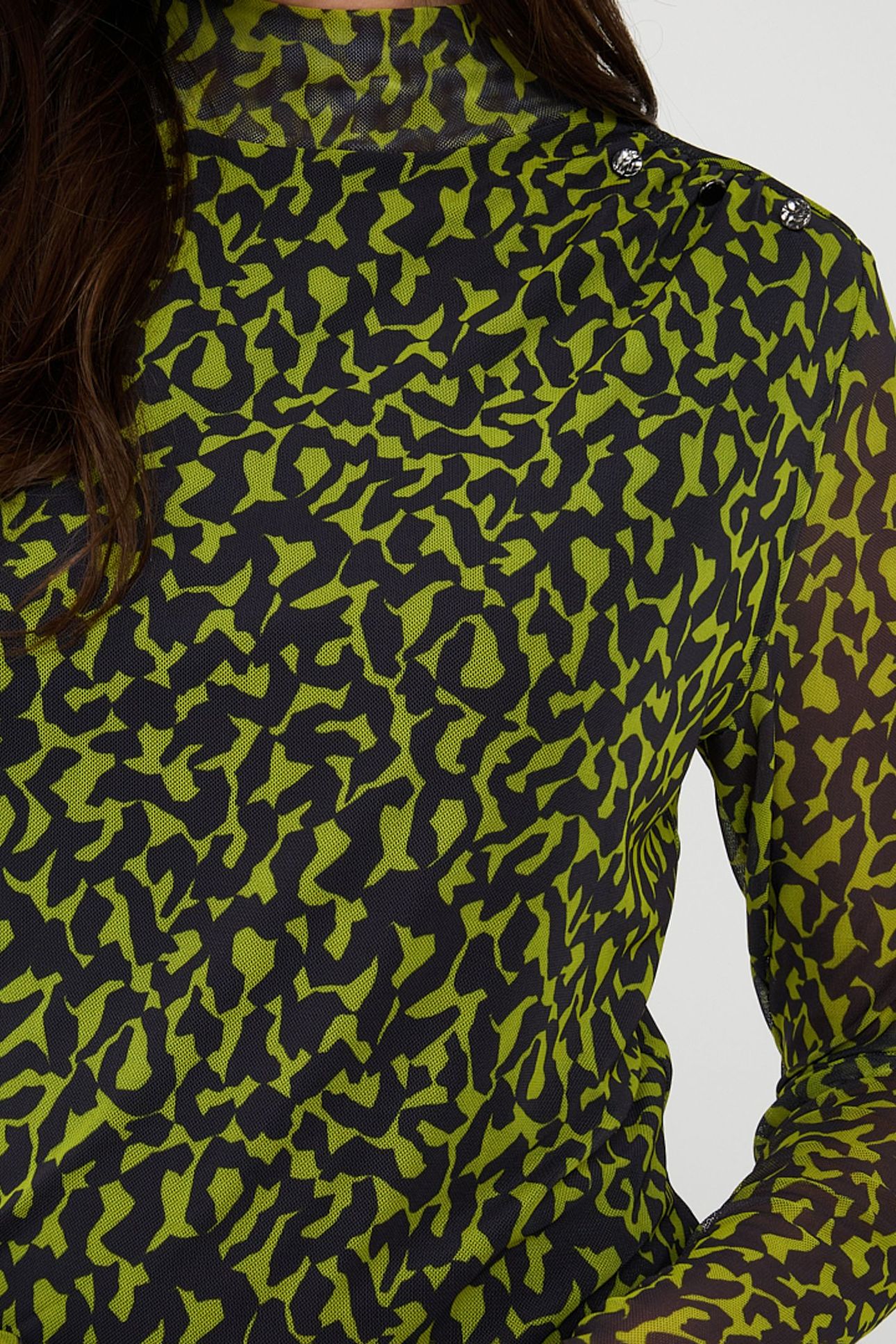 DRESS GATHERING LITTLE CITY MESH PRINT 8