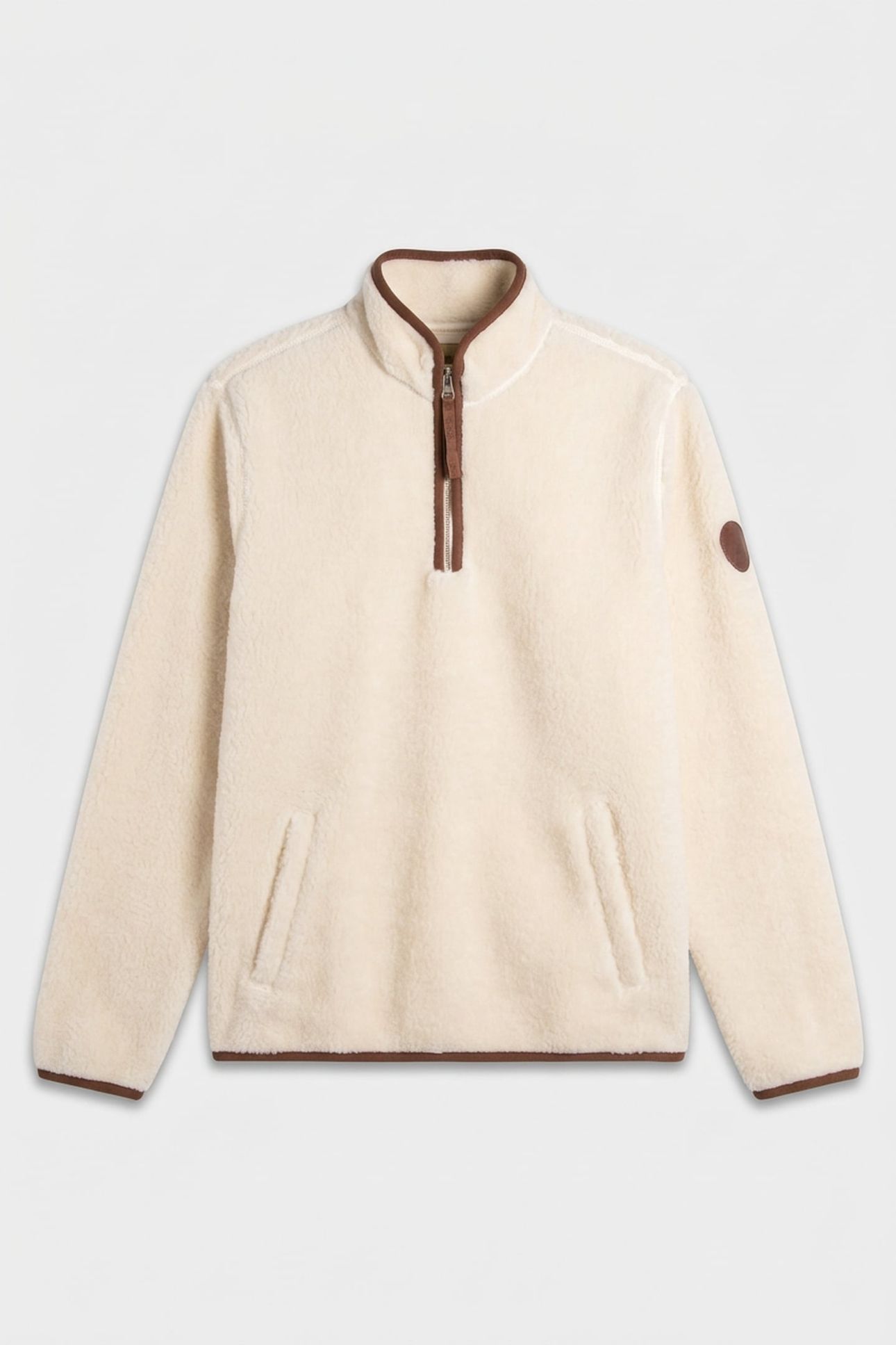 HALF ZIP FLLEECE CREAM 4