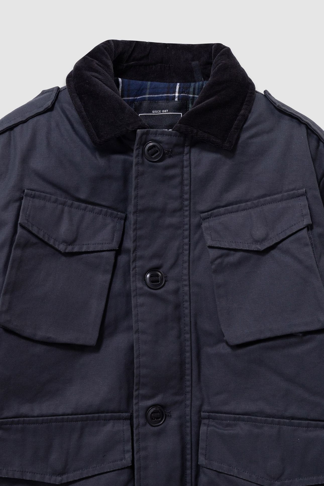 BOYS’ BLACK MULTI-POCKET PARKA WITH VELVET COLLAR 4