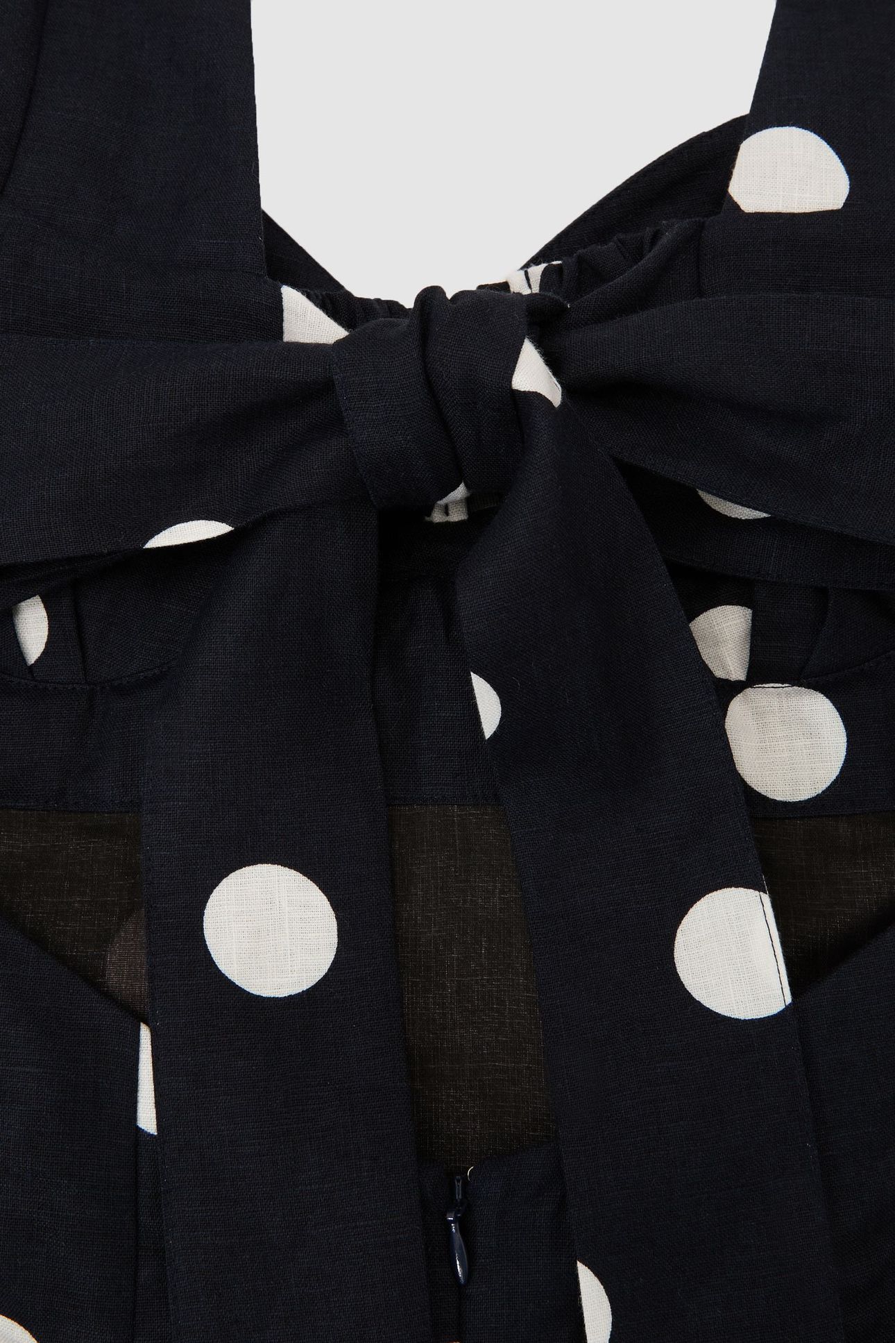 SHORT SLEEVE POLKA DOT MIDI DRESS NAVY/IVORY 5