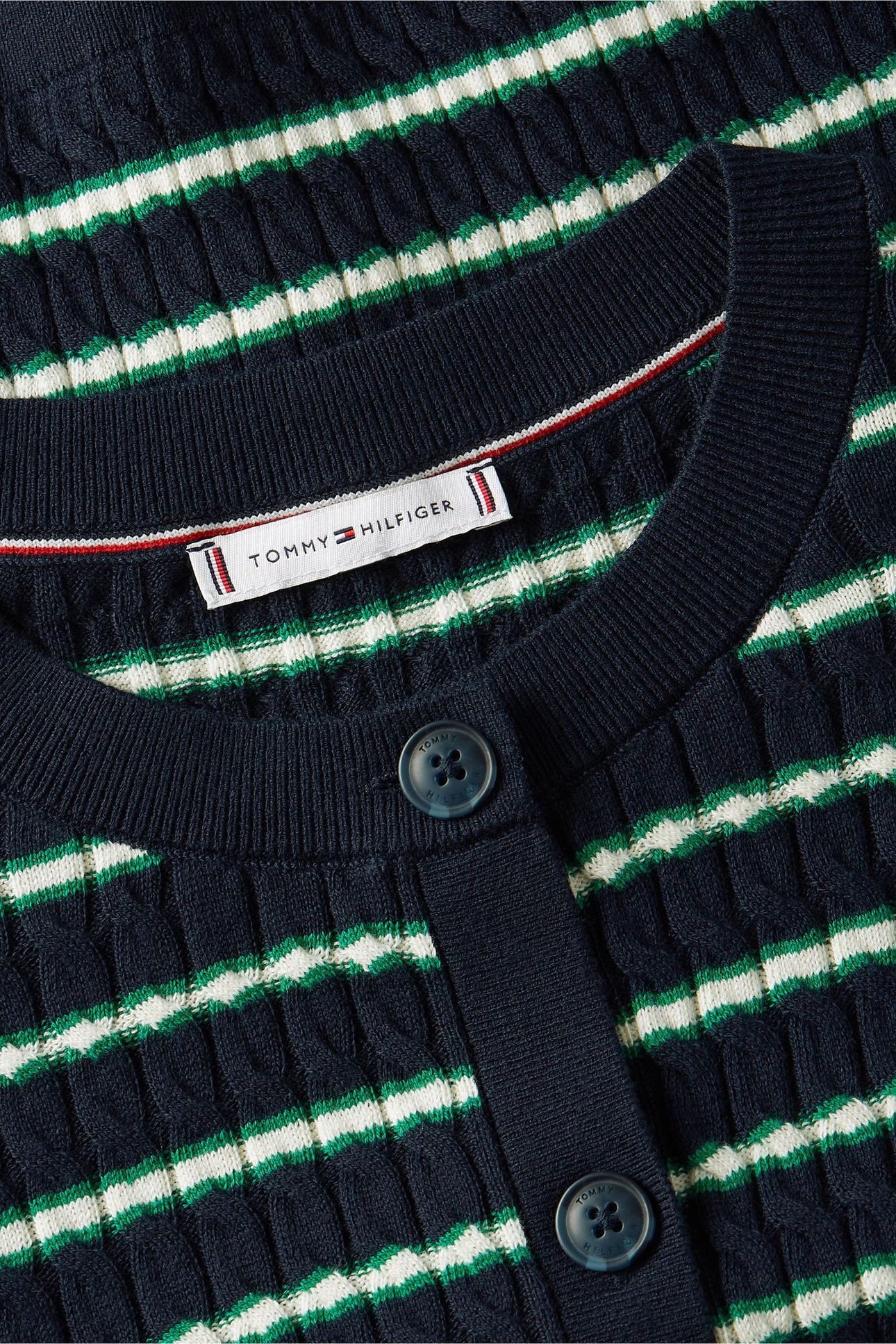 CO CABLE FINE GG C-NECK NAVY/NOUV GREEN/CALICO MULTI 4