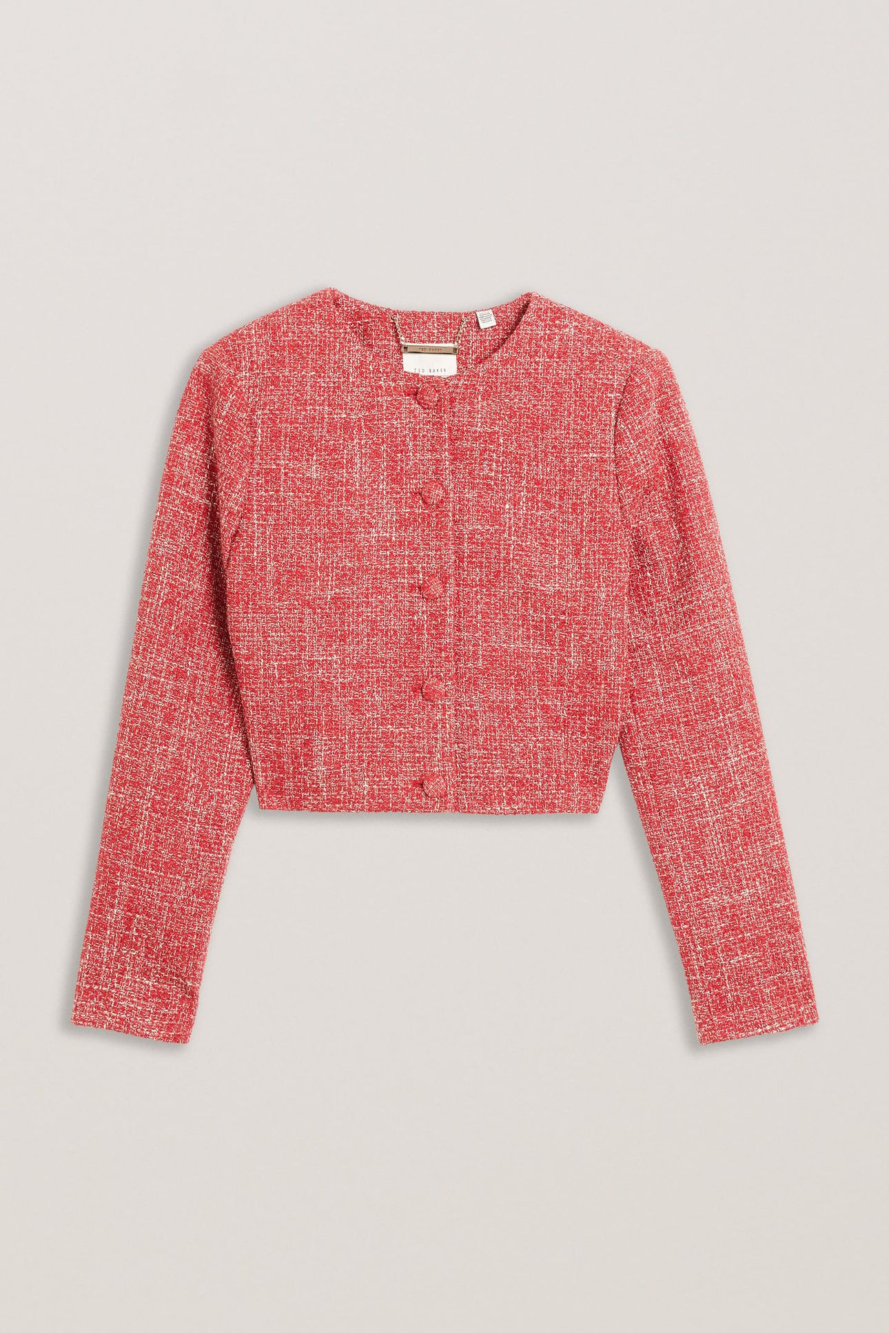SUMI CROPPED BOUCLE FITTED JACKET RED 4