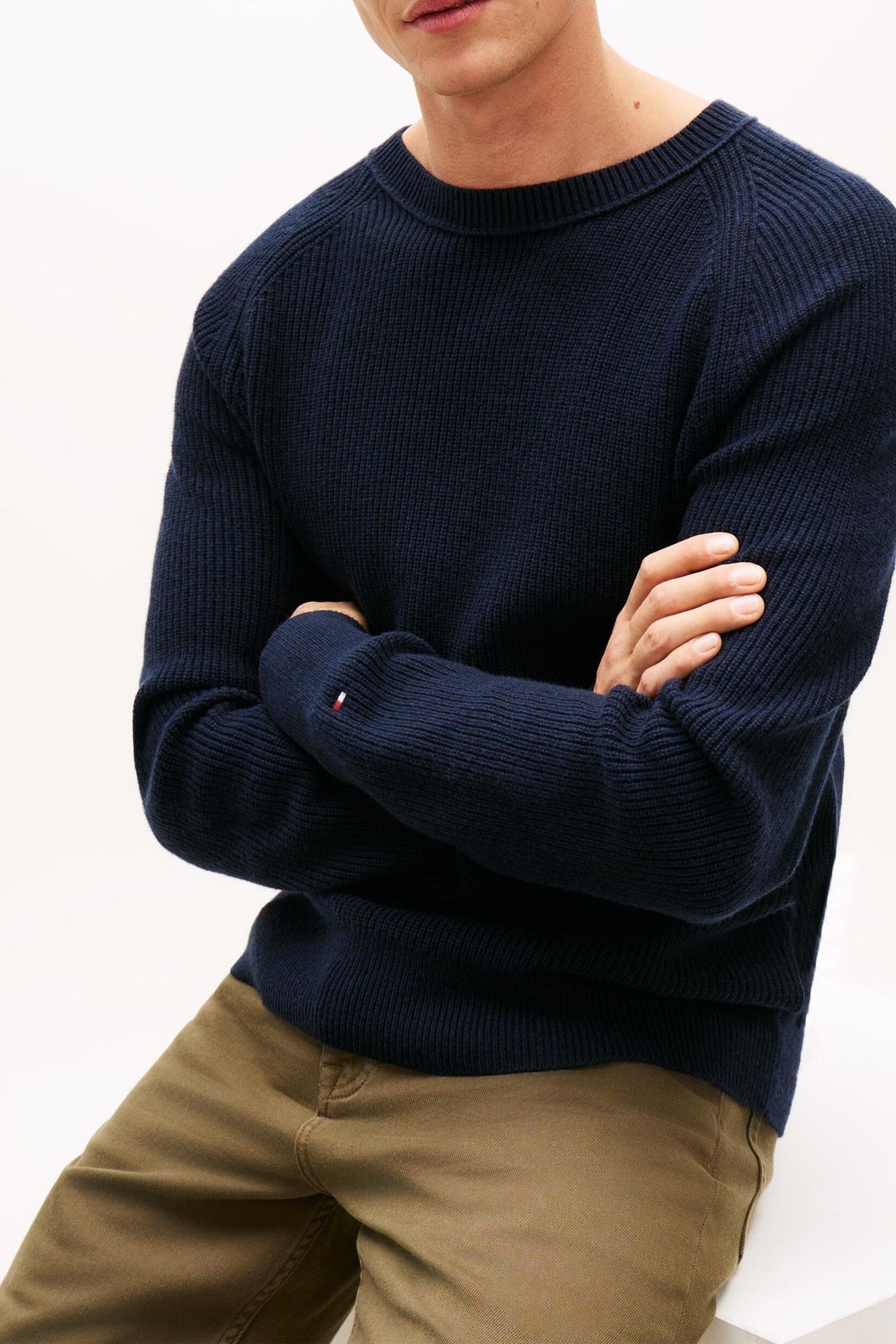 FISHERMAN RIB CREW NECK DARK NIGHT NAVY 9