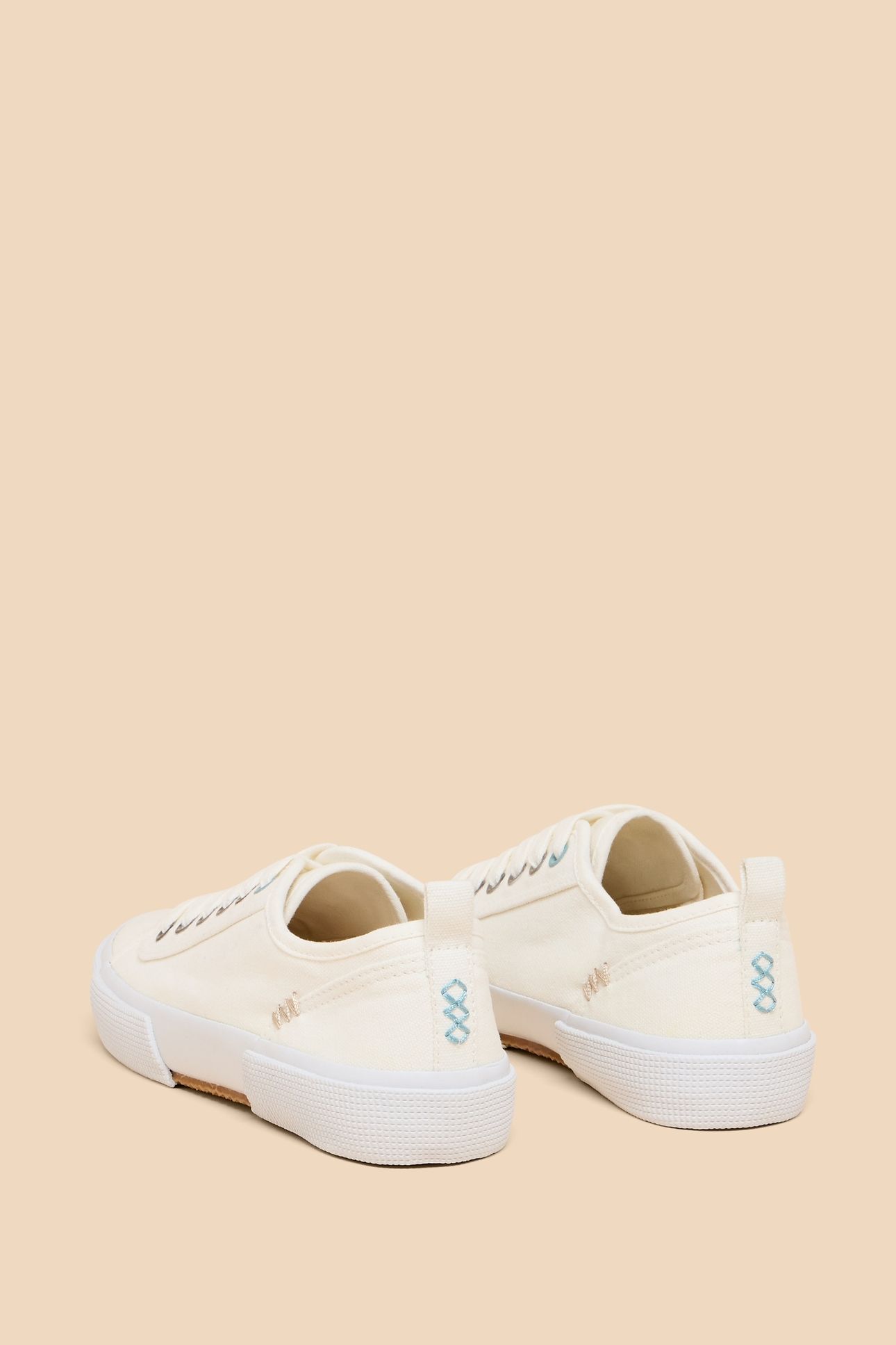 PIPPA CANVAS LACE UP TRAINER NAT WHITE 3