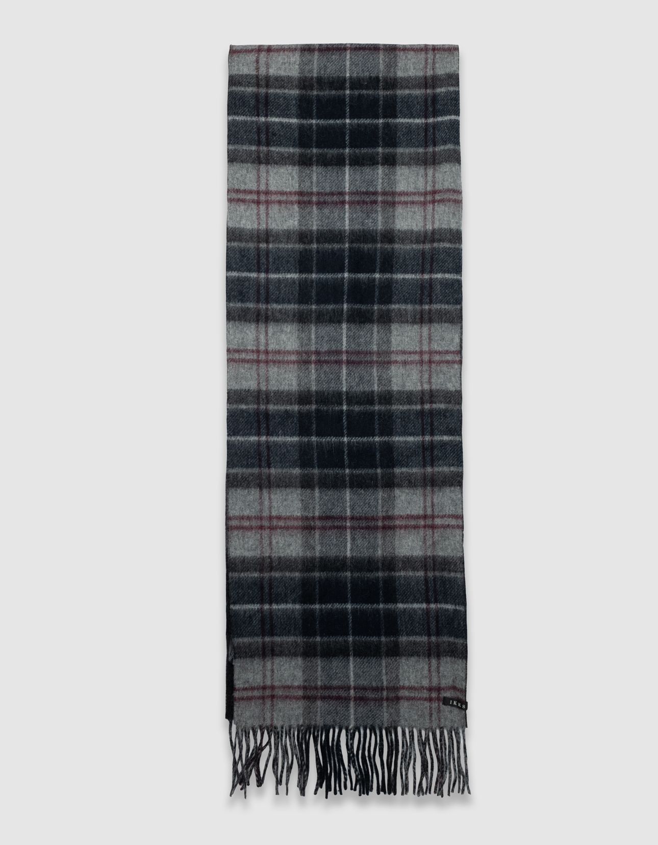 GREY AND BLACK CHECK DOUBLE-SIDED SCARF 2