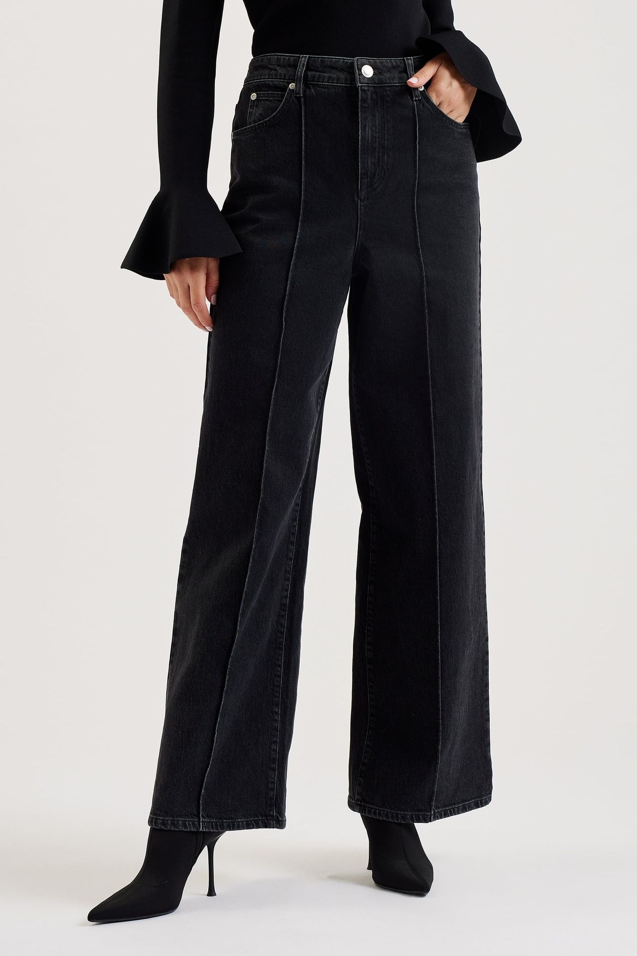 SUKIKO WIDE LEG JEANS BLACK 2