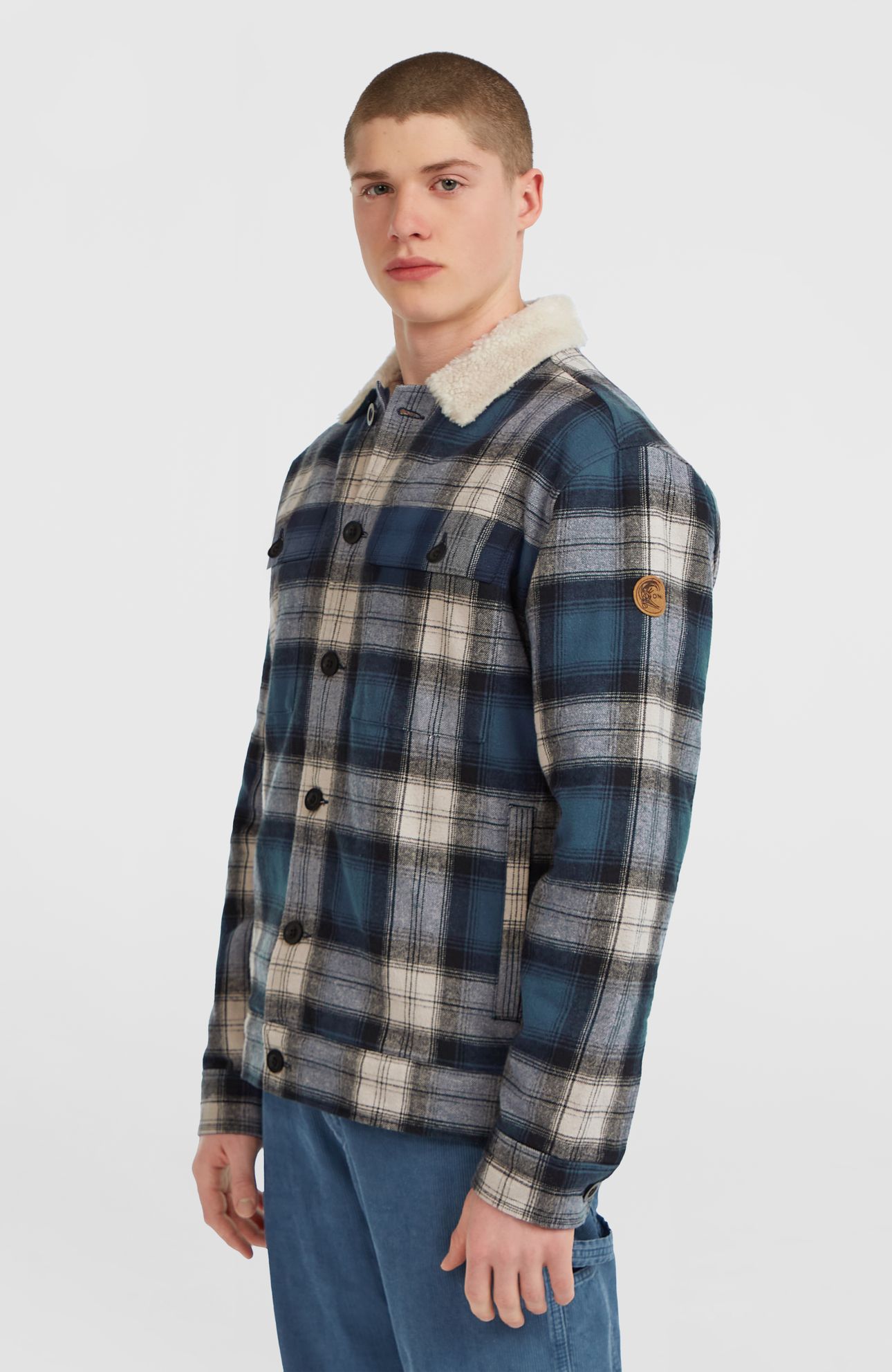 O'RIGINALS FLEECE LINED JACKET MOZART BLUE CHECK 6
