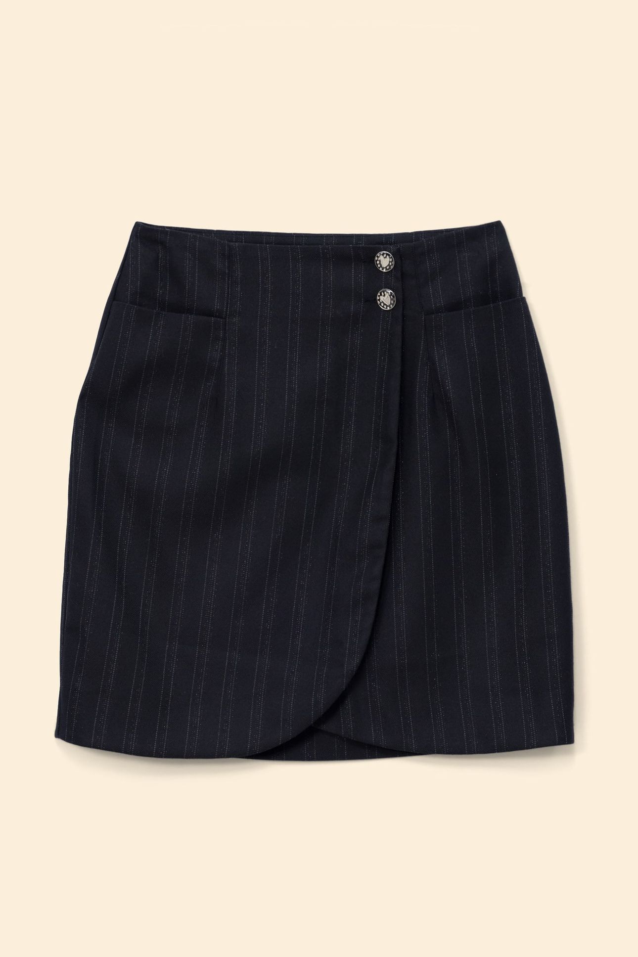 BLACK STRIPED SHORT SUIT SKIRT 4