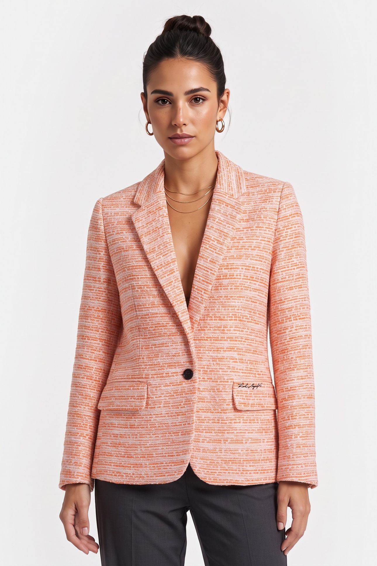 BOUCLÉ BLAZER ORANGE 1