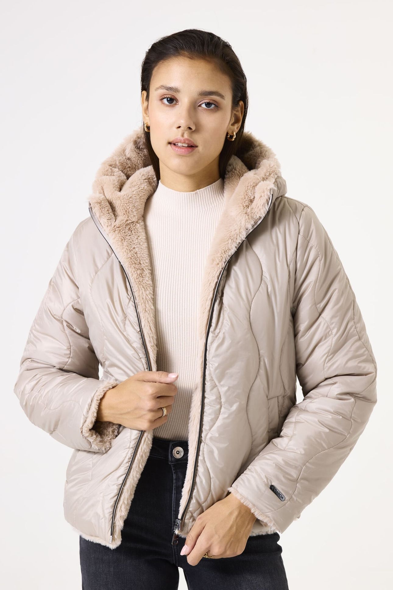 LADIES OUTDOOR JACKET WARM BEIGE 1