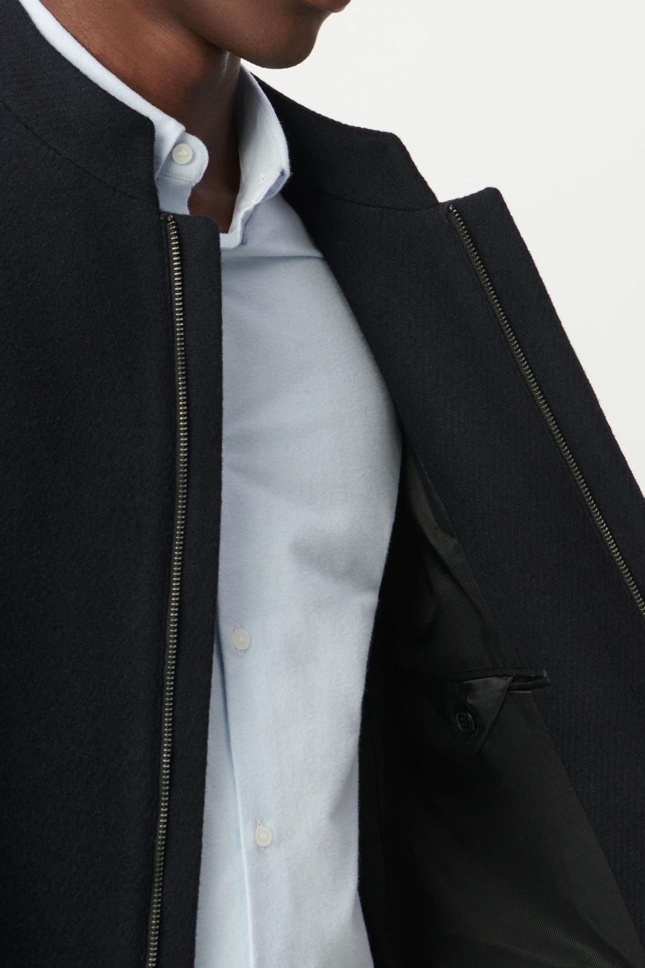 NAVY ZIPPED OFFICER COAT 6