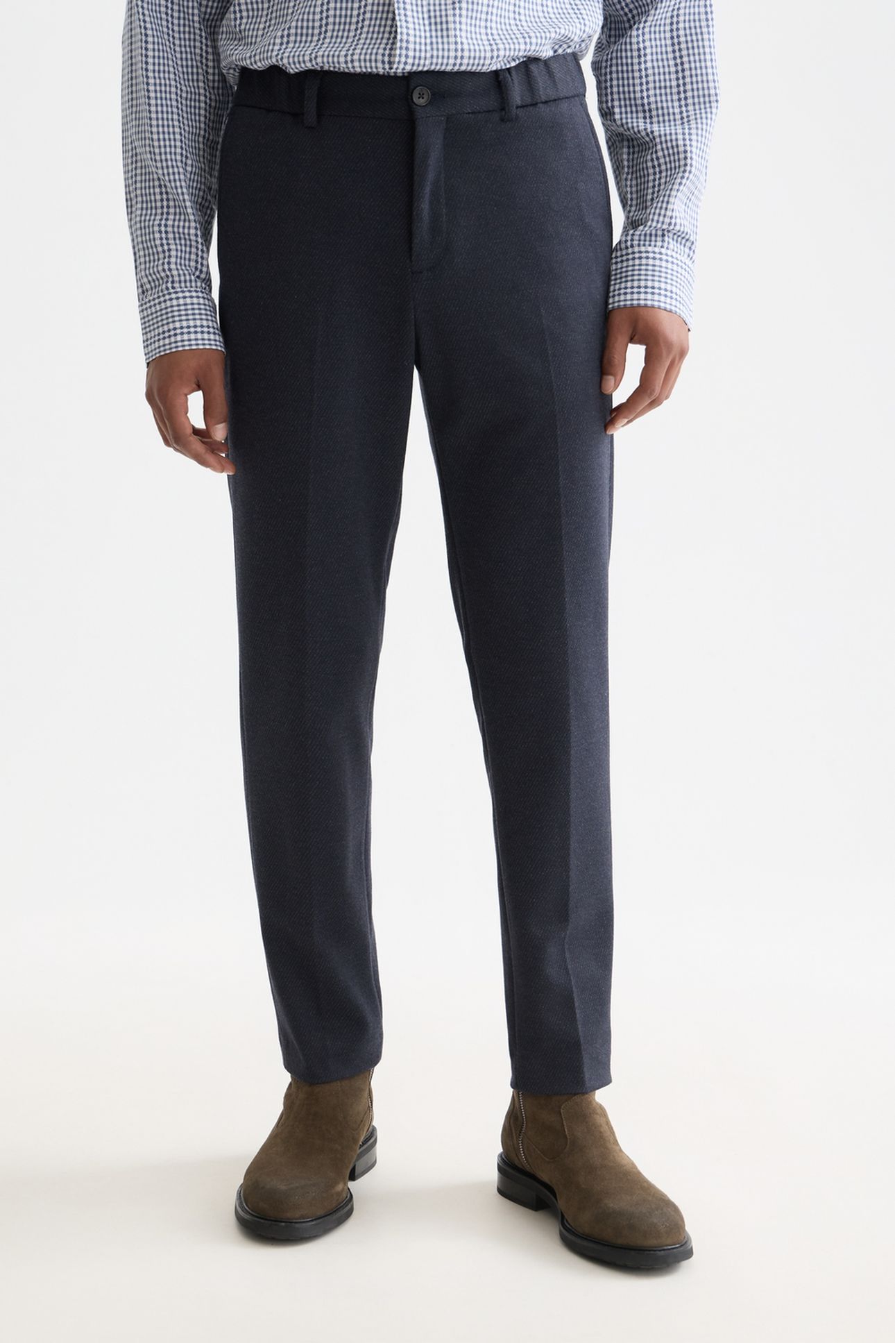 FINCH TAILORED JERSEY YARN-DYED TAPERED JOGGER NAVY 1