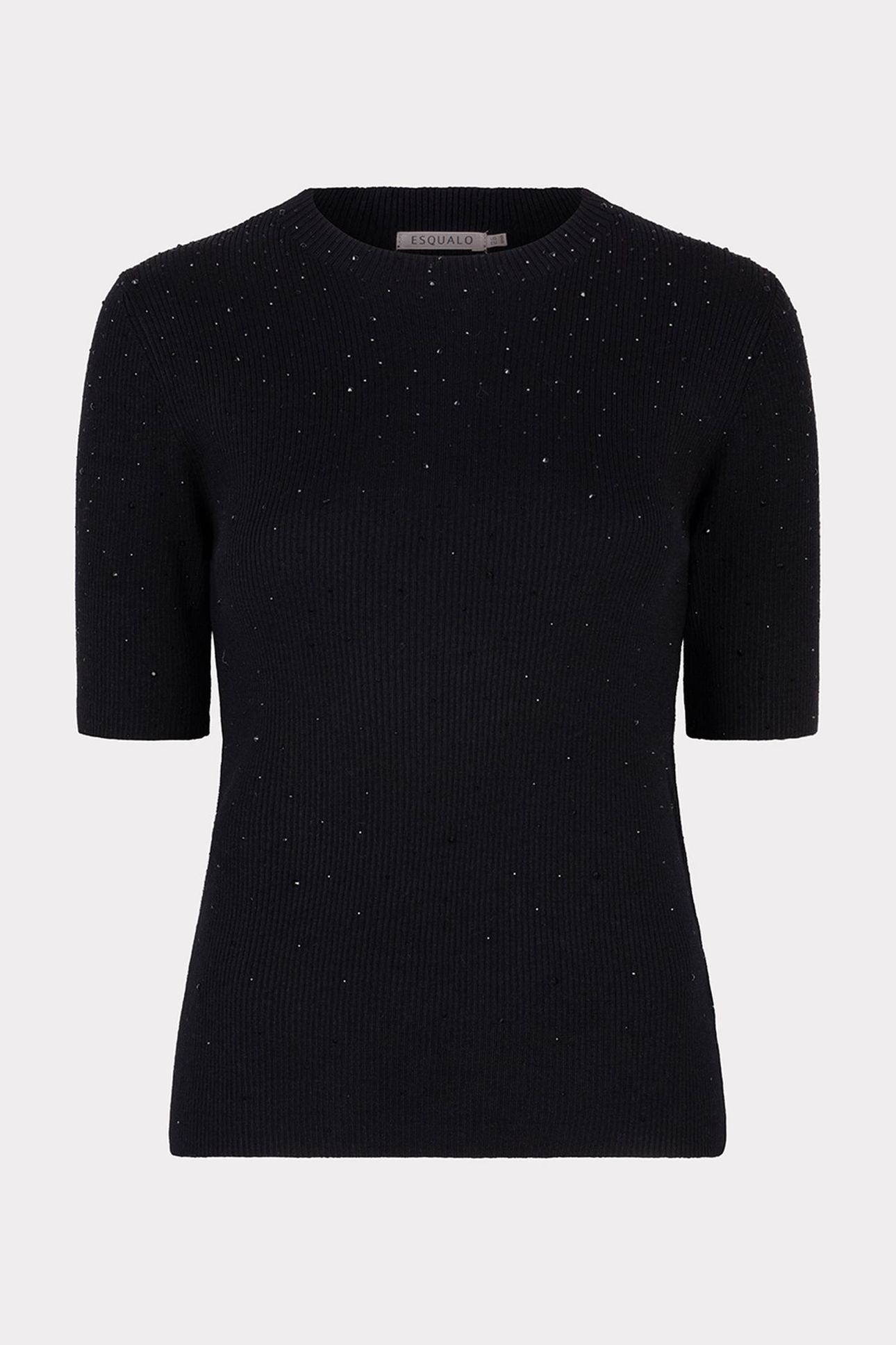 TOP RIB S/SLVE STUDS BLACK 4