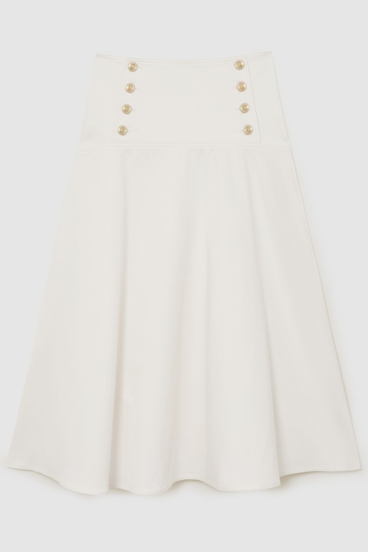 STRUCTURED BUTTON SKIRT IVORY 5
