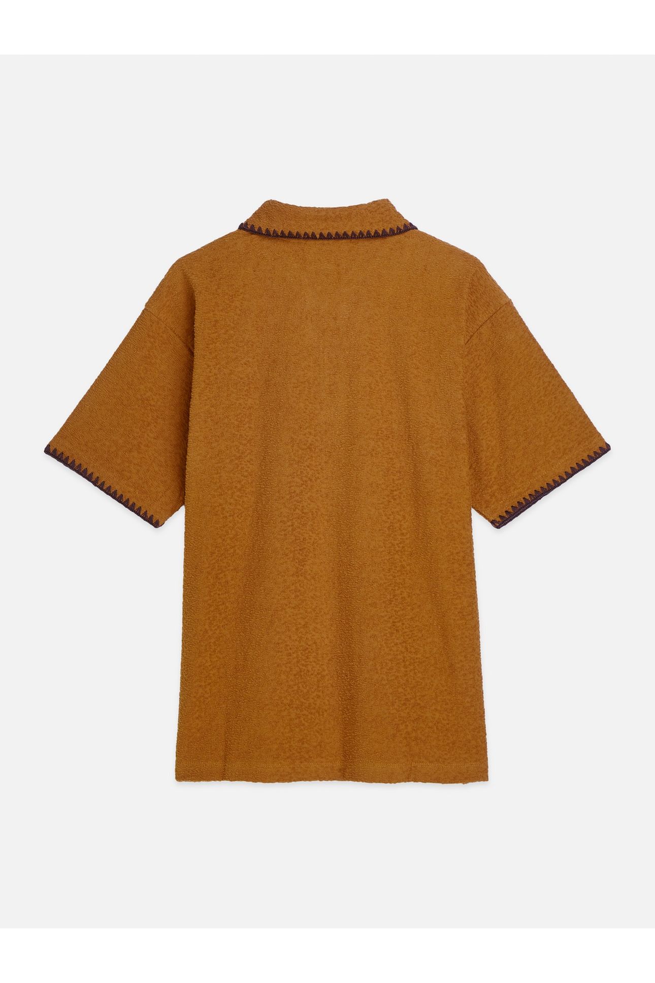 RELAXEDFIT JACQUARD TOWELLING POLO MEDIUM BROWN 5
