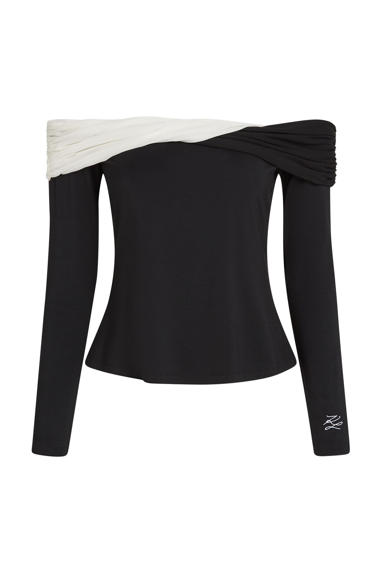 BW ELEGANT LSLV TOP WHITE/BLACK 4