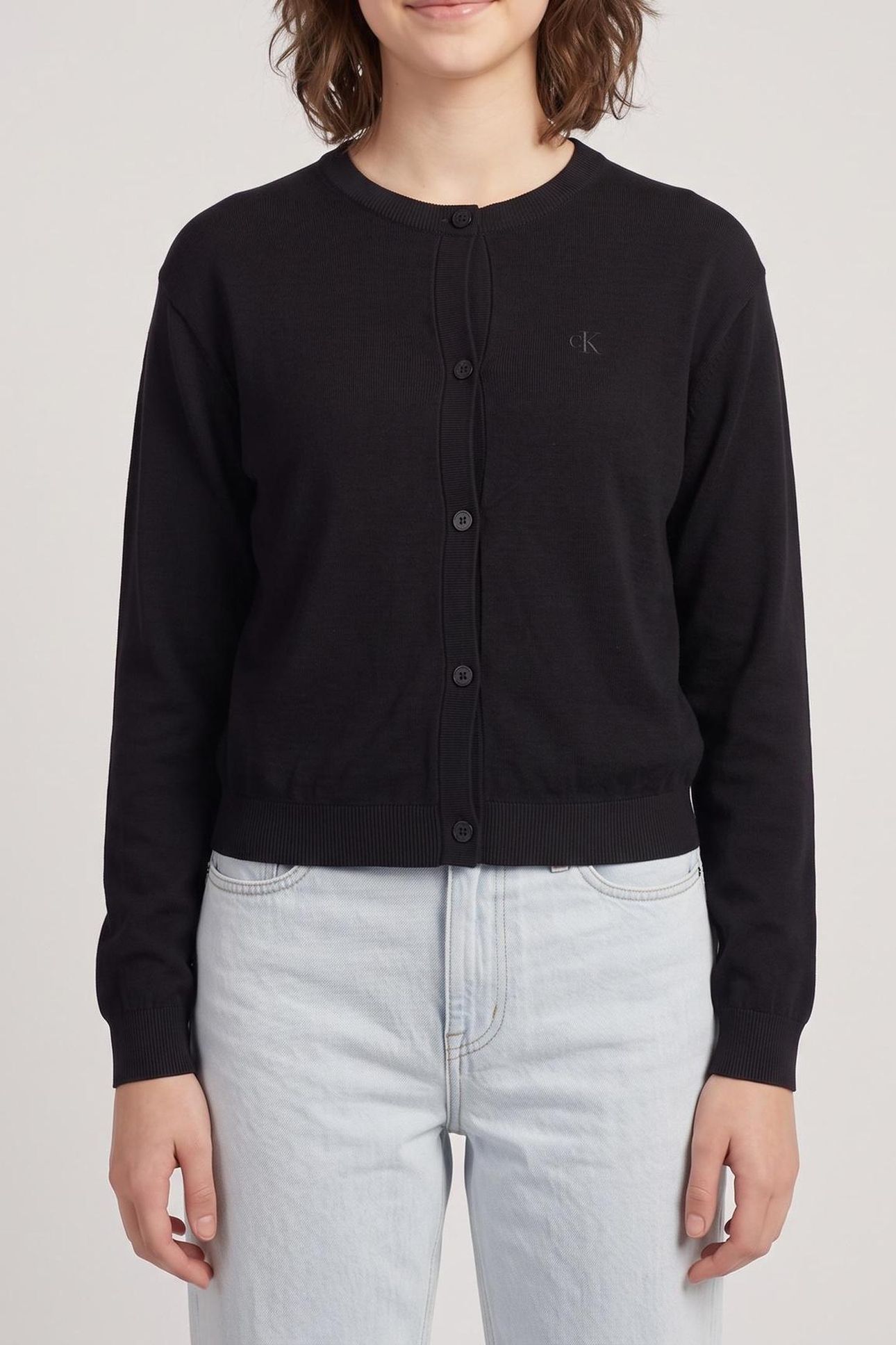 GIRLS SOFT CO CASH CARDIGAN BLACK 1