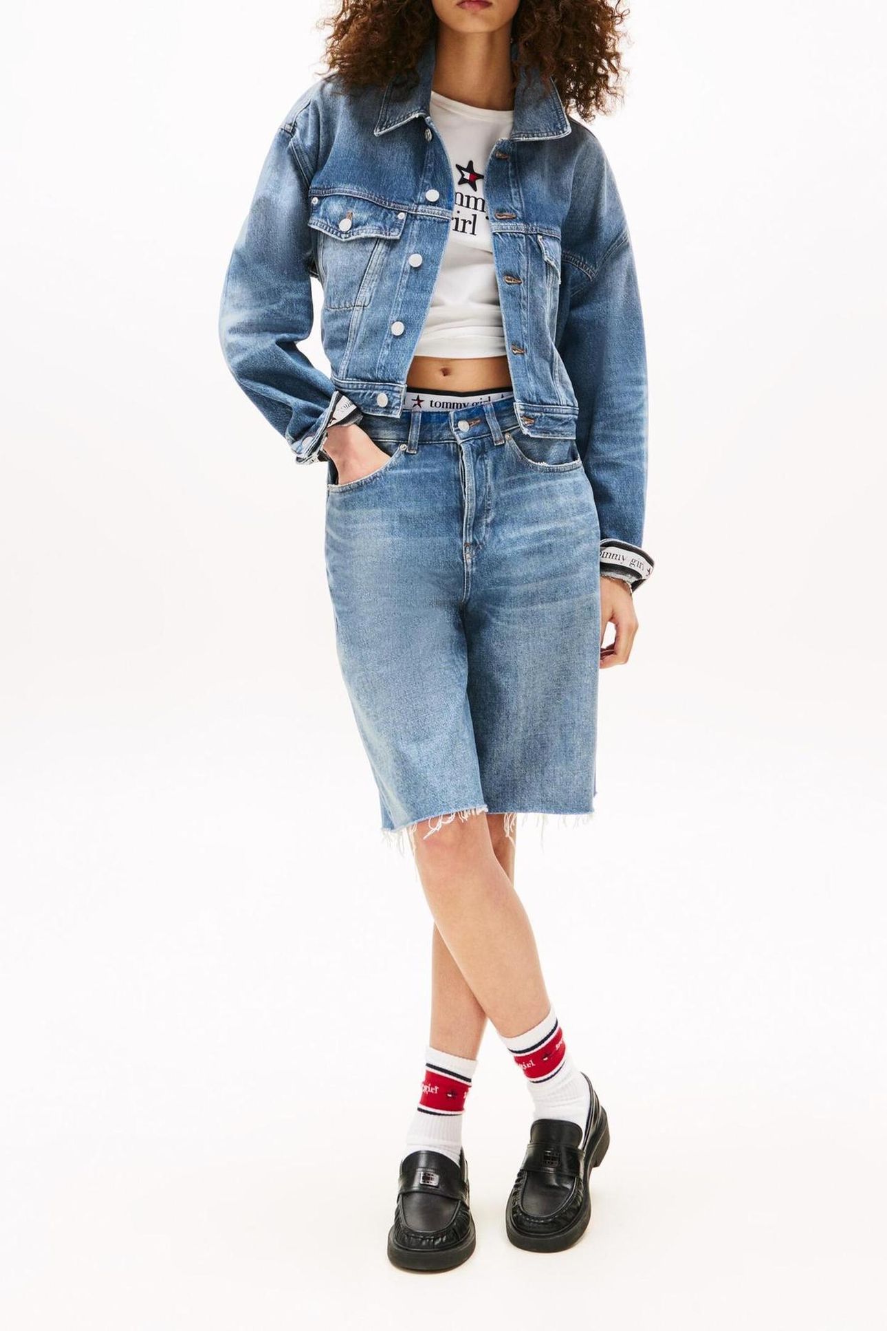 TOMMY GIRL OVERSIZED JACKET INDIGO WASH 1