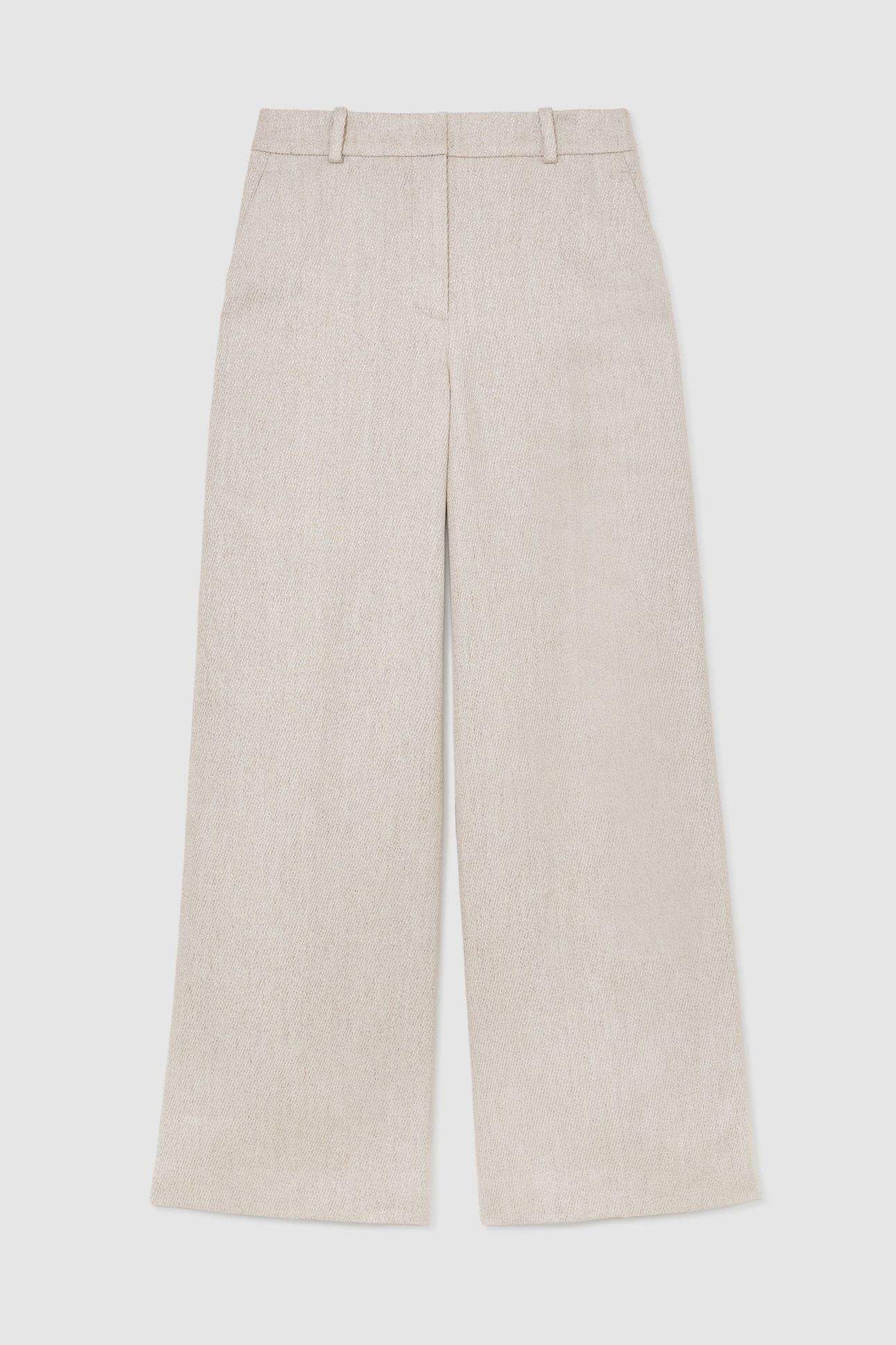 TEXTURED WIDE LEG LINEN BLEND TROUSER NEUTRAL 5