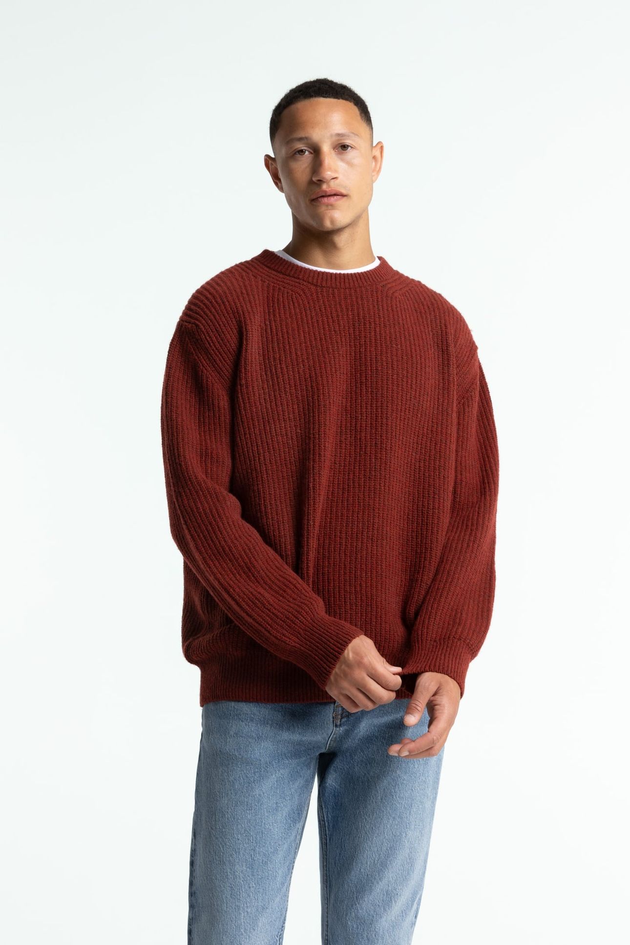 HECTOR KNIT L/S MADDER BROWN 1
