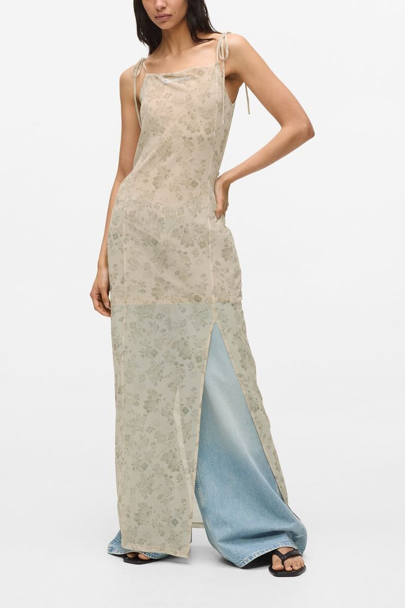 KLJ MESH MAXI FLORAL DRESS FLORAL AOP 1
