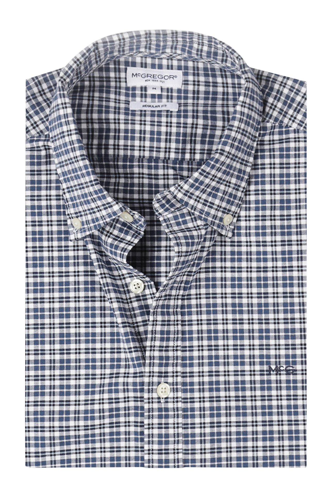 STRETCH OXFORD CHECK SHIRT NAVY 3