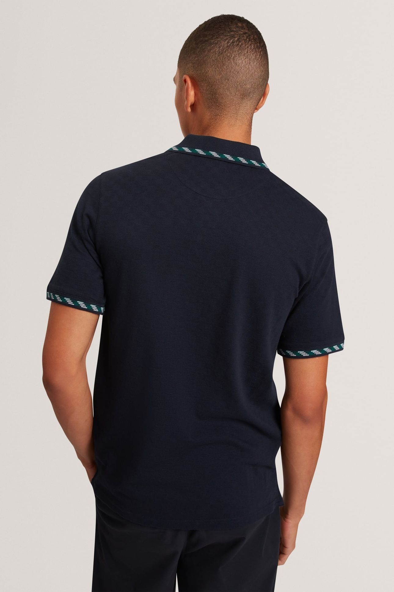 SS HOUSE CHECK JACQUARD POLO NAVY 2