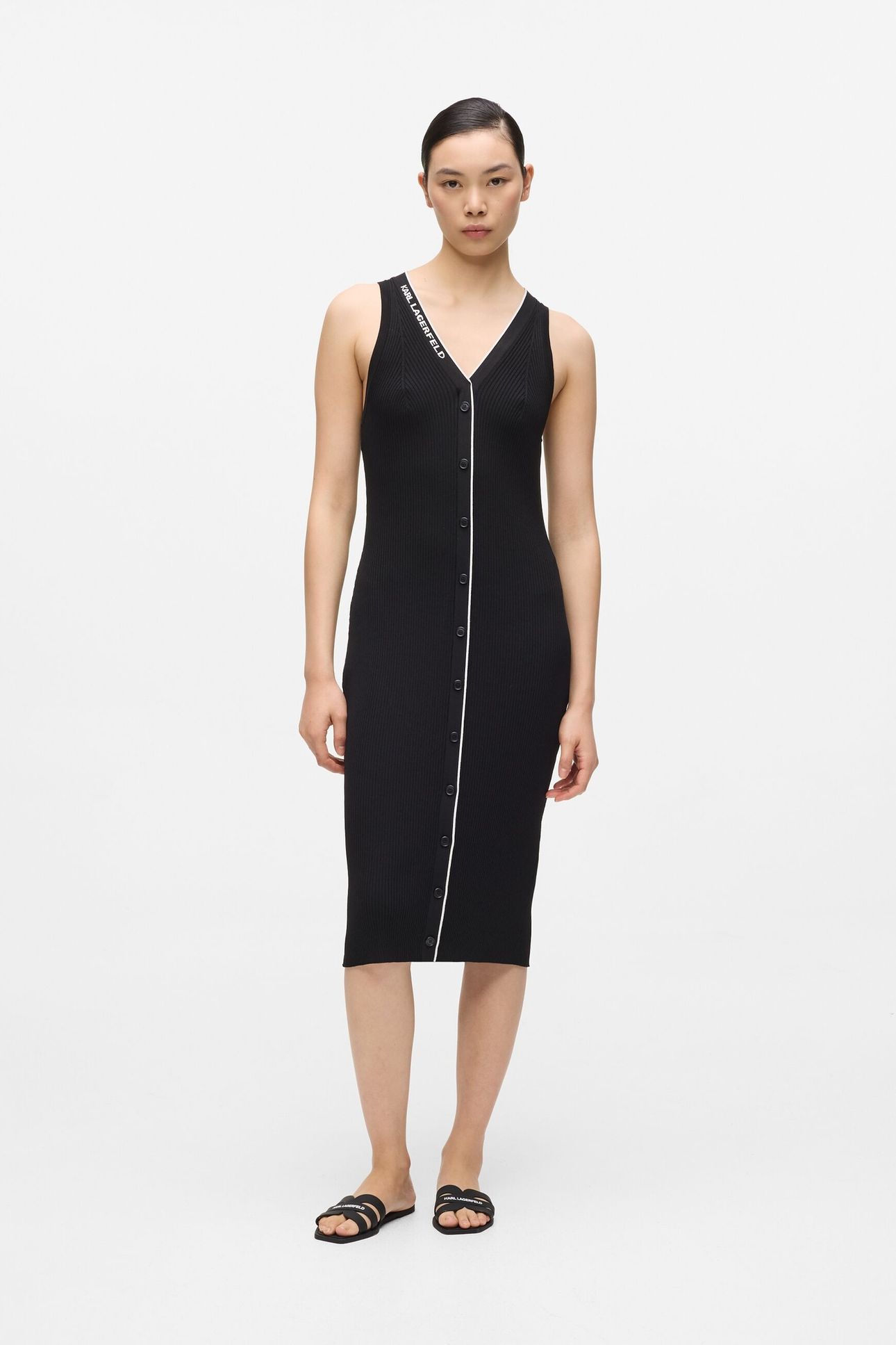 LOGO KNIT DRESS BLACK/WHITE 1