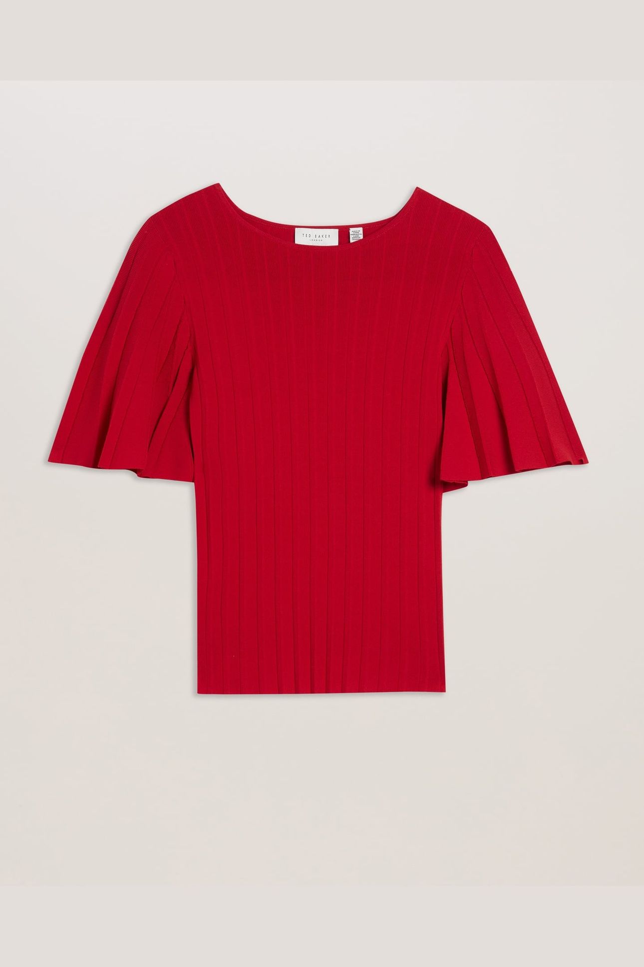 IIVANNA CREW NECK FLUTED SLEEVE KNIT RED 3