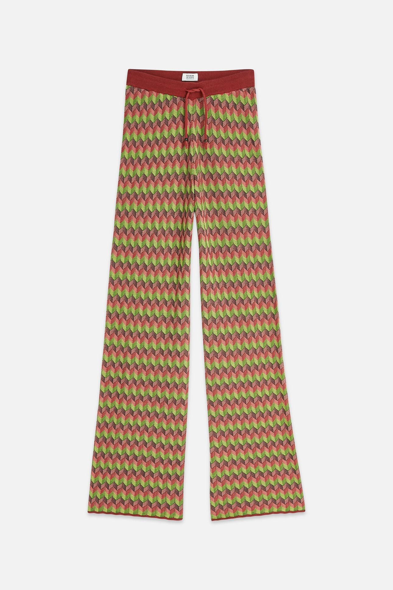CHEVRON KNITTED TROUSERS BURNT HENNA 4