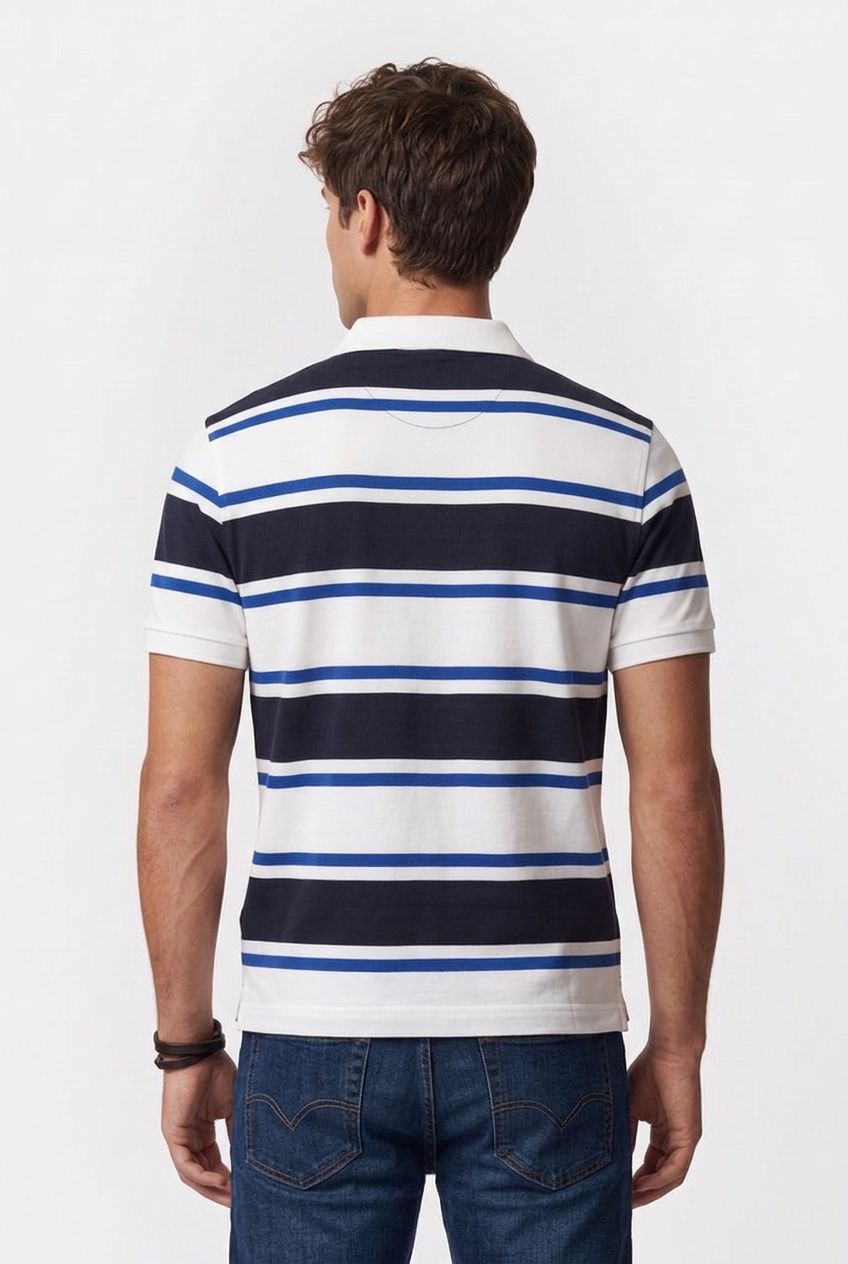 MULTISTRIPE SS POLO EVENING BLUE 2