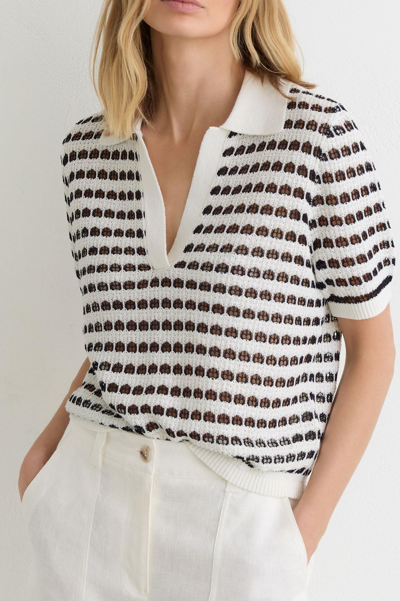 PATTERN POLO WHITE/NAVY 1