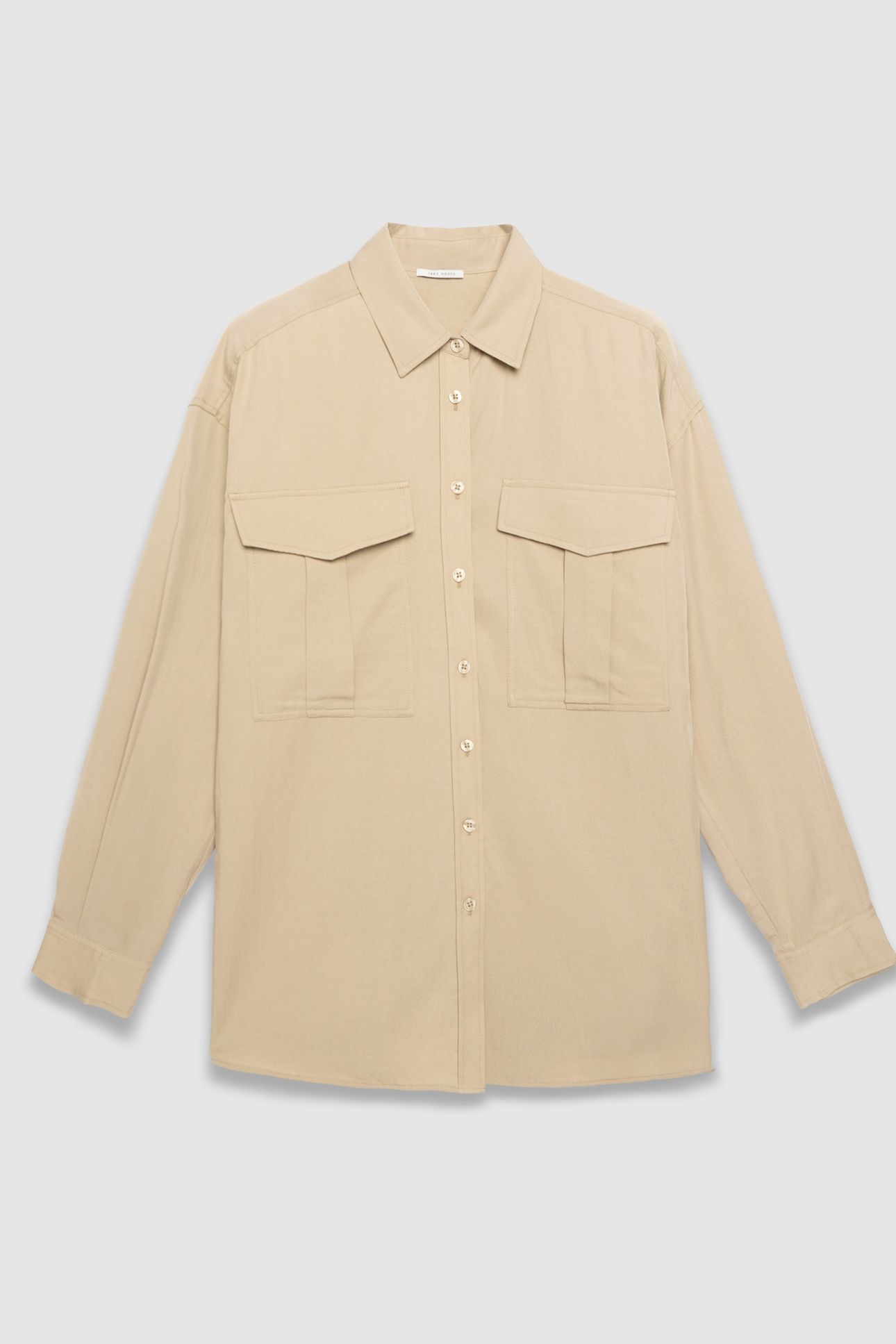 BEIGE OVERSIZED SHIRT WITH XL POCKETS 4