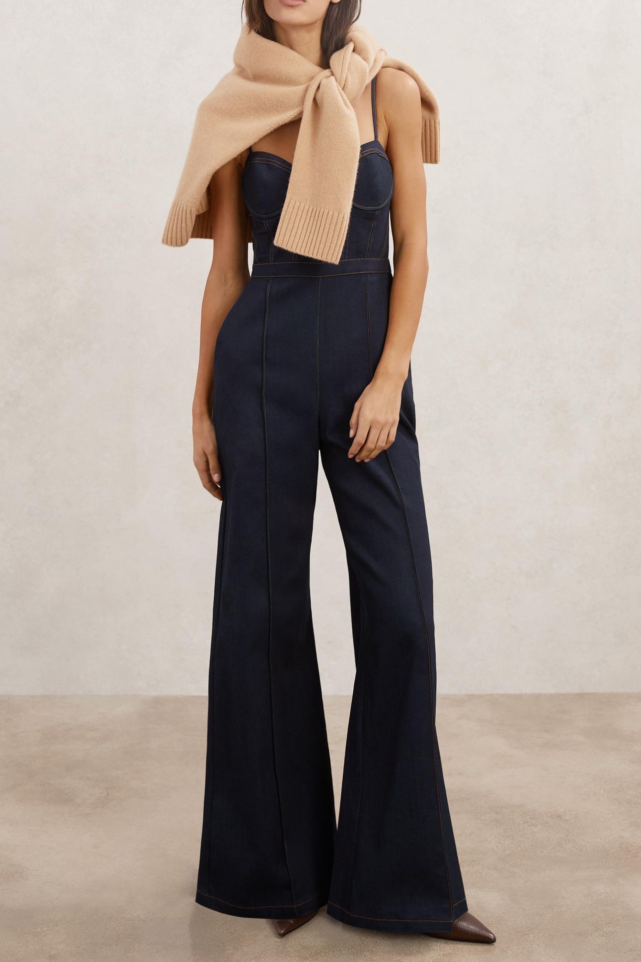 DENIM BUSTIER JUMPSUIT INDIGO BLUE 4