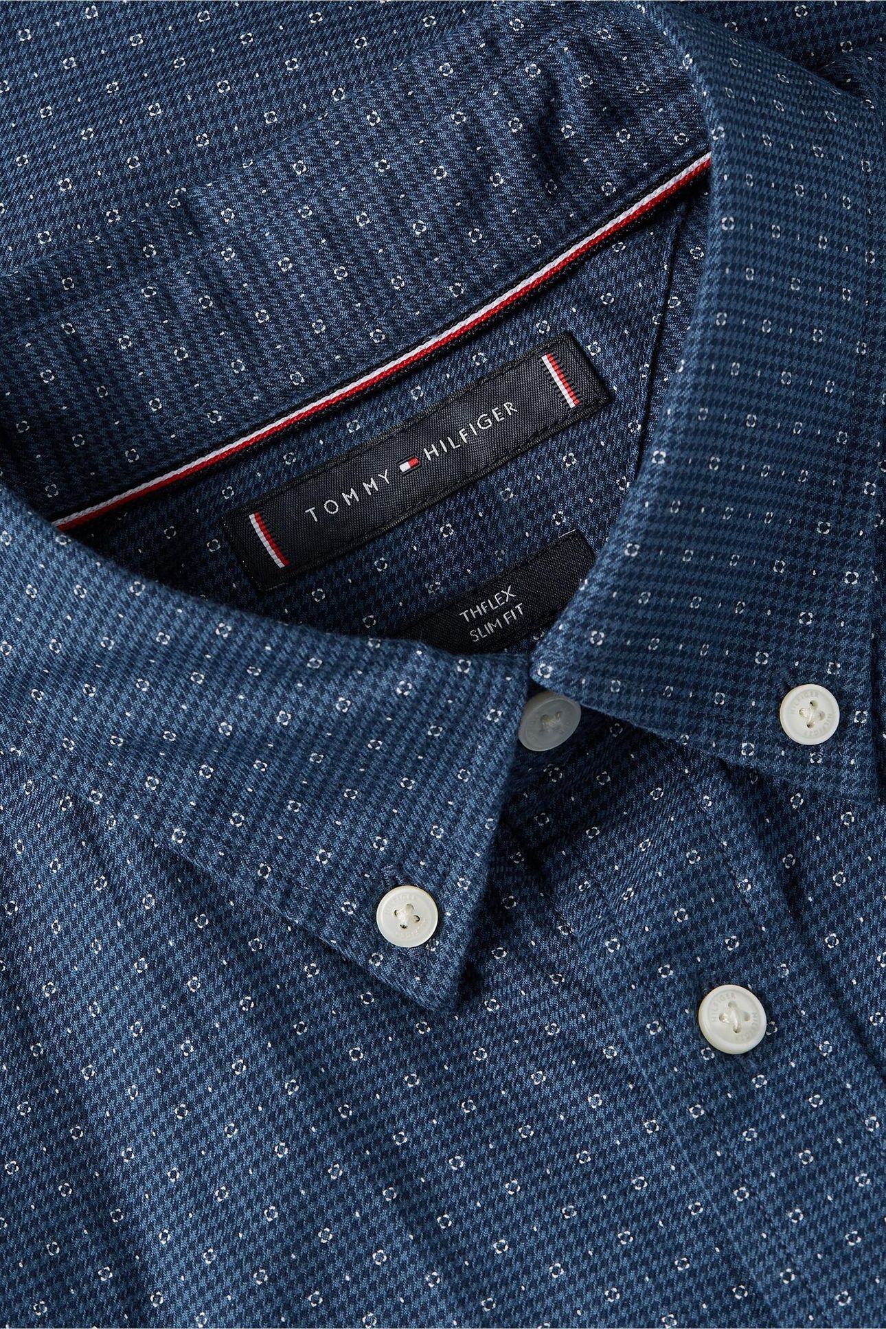 FLEX POPLIN MINI PRINT SHIRT AEGEAN SEA 6