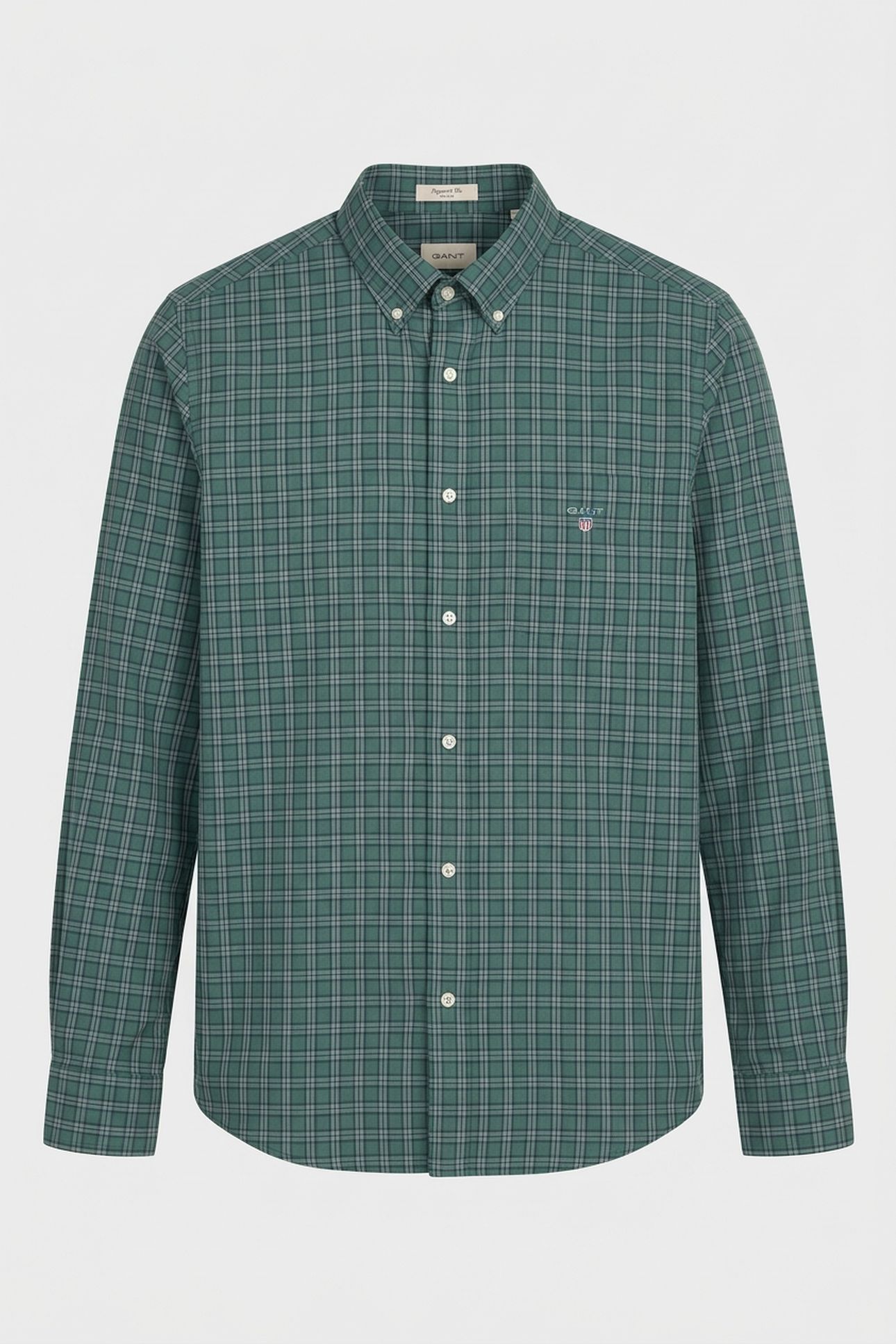 REG POPLIN CHECK SHIRT WOODY GREEN 3