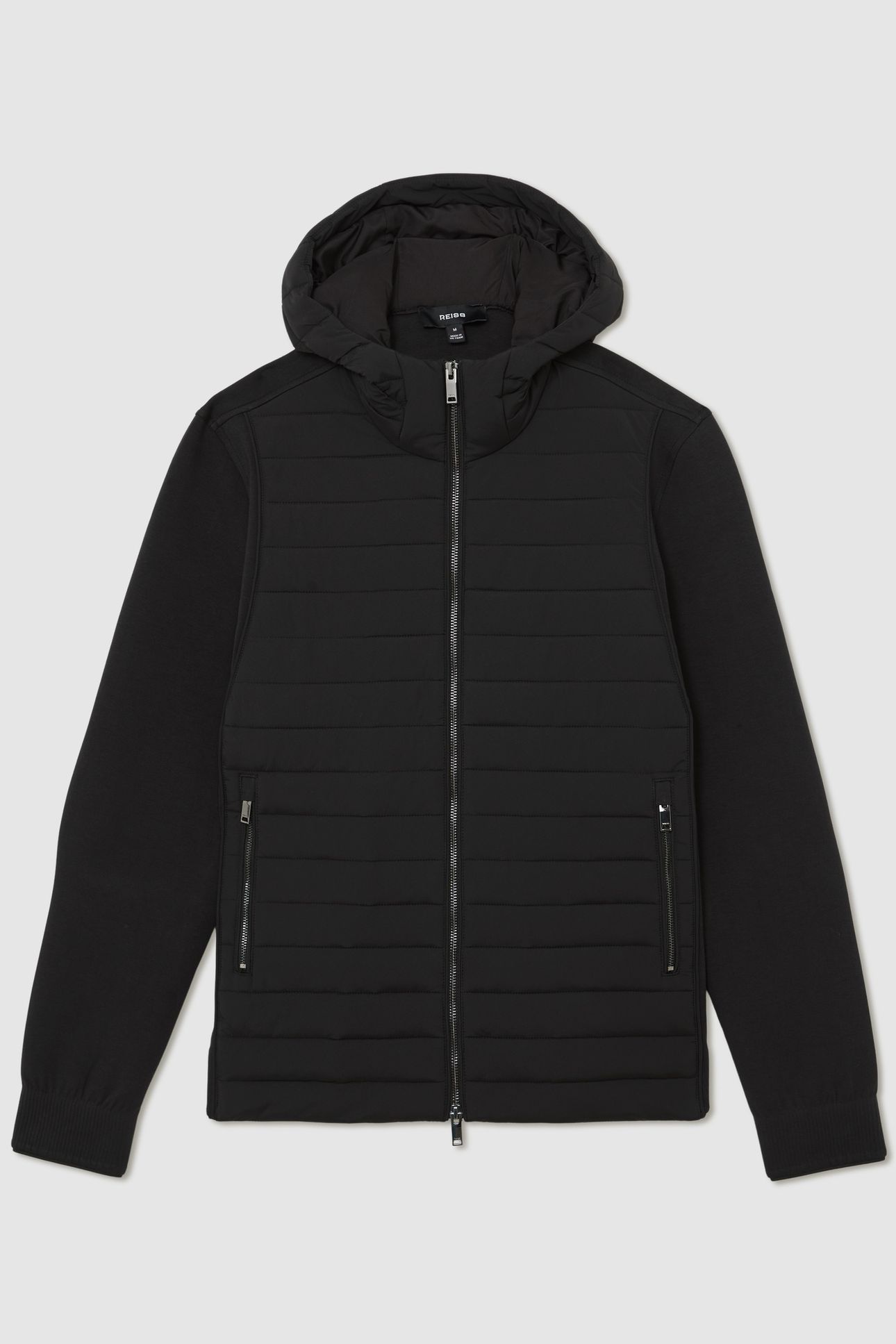 LS HOODED ZIP THROUGH HYBRID JACKET BLACK 4