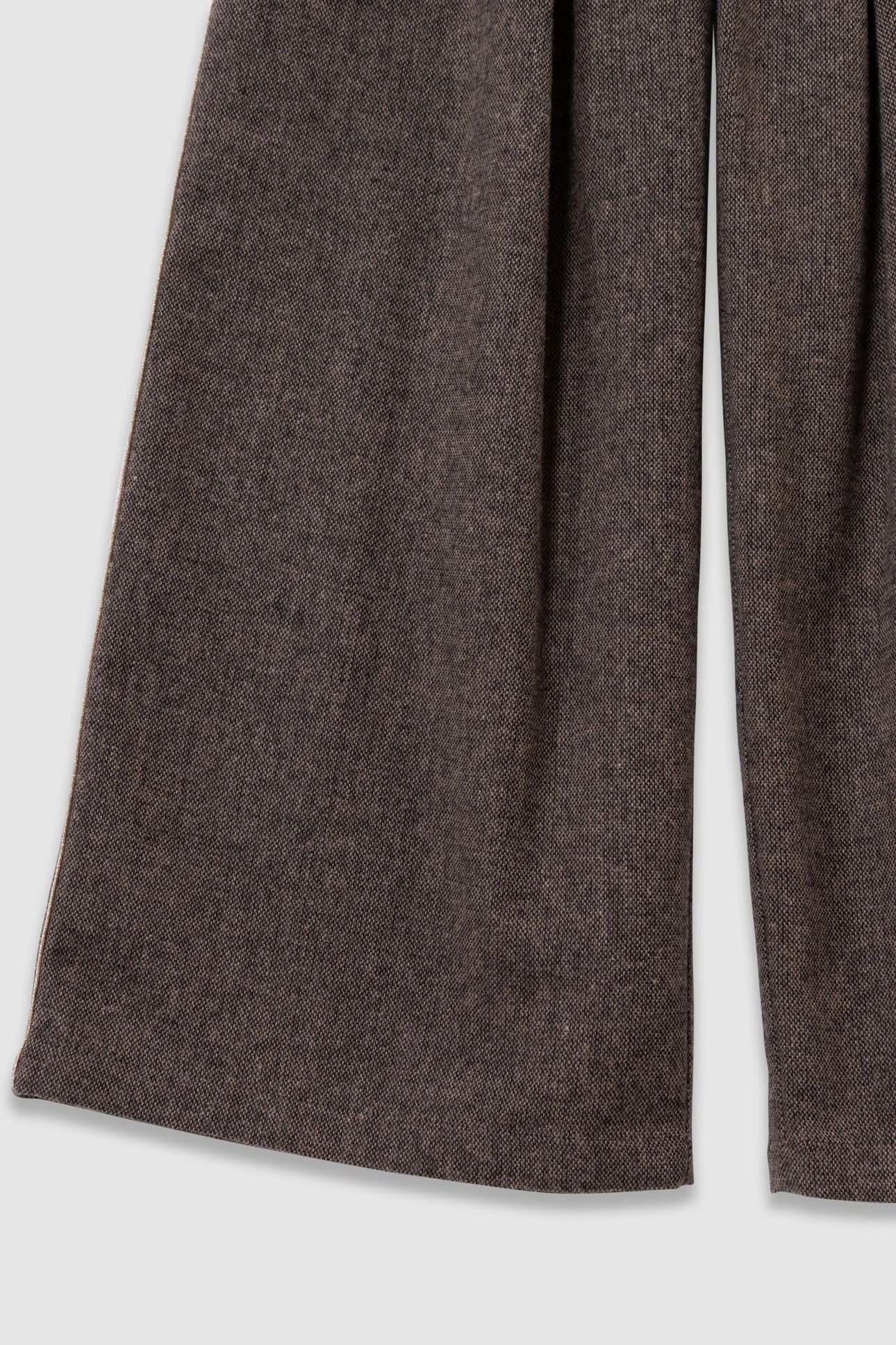 GIRLS’ BROWN MARL FLANNEL WIDE-LEG TROUSERS 5