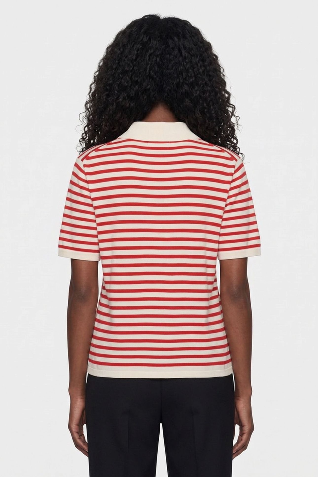 UNISEX POLO ECRU/RED 3