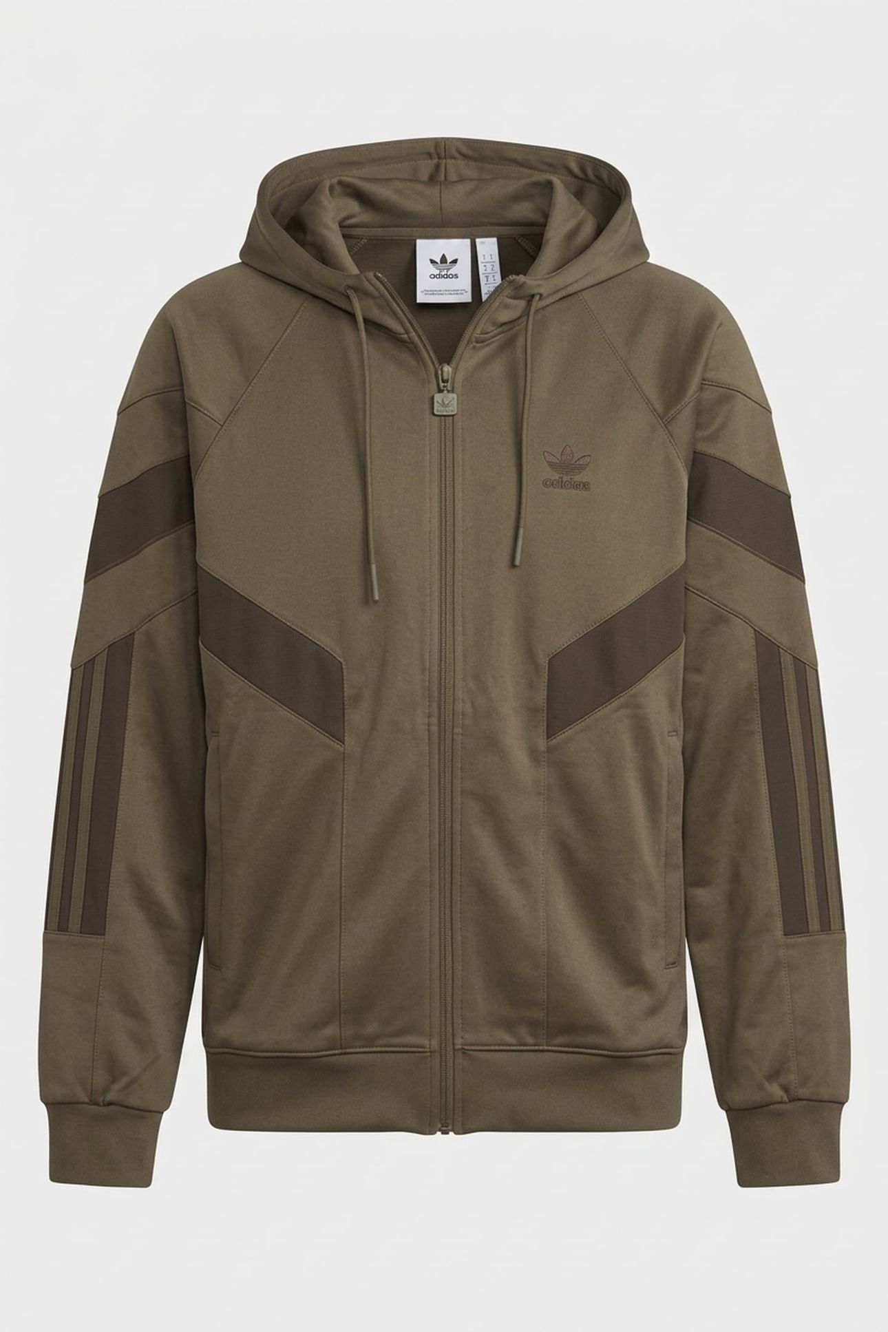 UNISEX POLY HOODED TRACK TOP OLIVE STRATA 3
